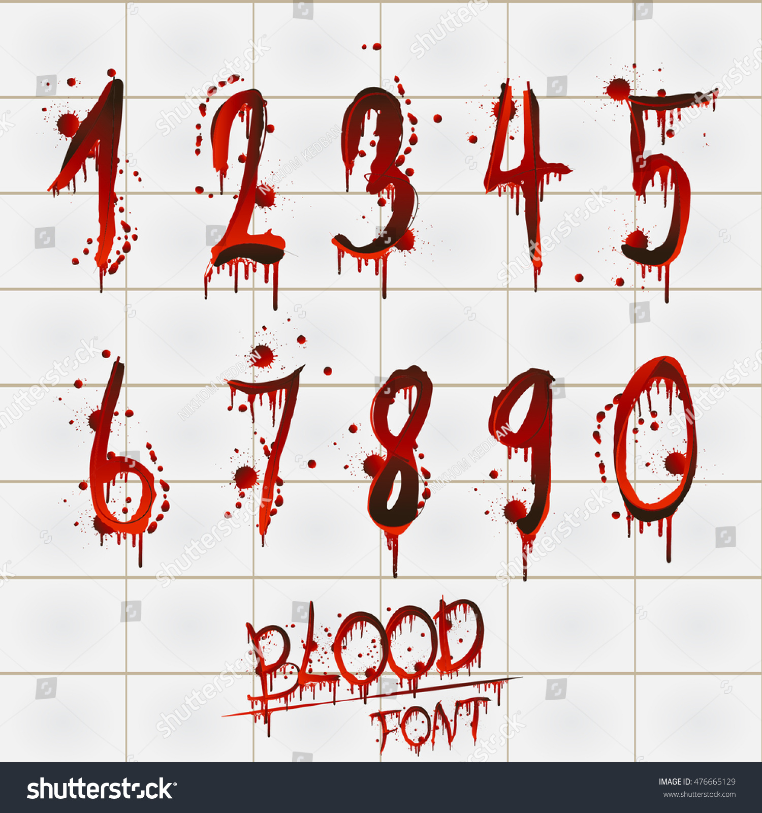 Vector Blood Alphabet Isolated On White Stock Vector Shutterstock