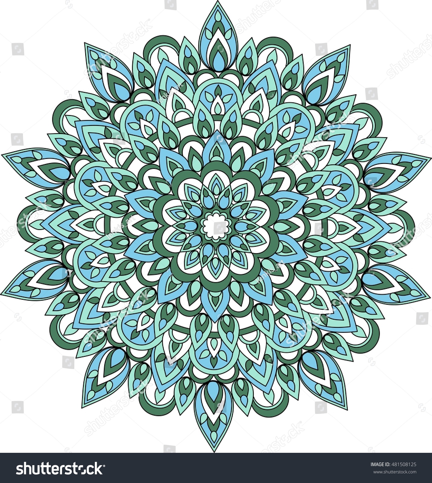 Vector Blue Green Mandala Illustration Stock Vector (Royalty Free ...