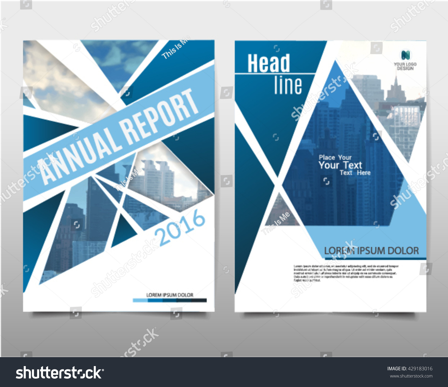 Vector Blue Annual Report Leaflet Brochure Vector De Stock Libre De