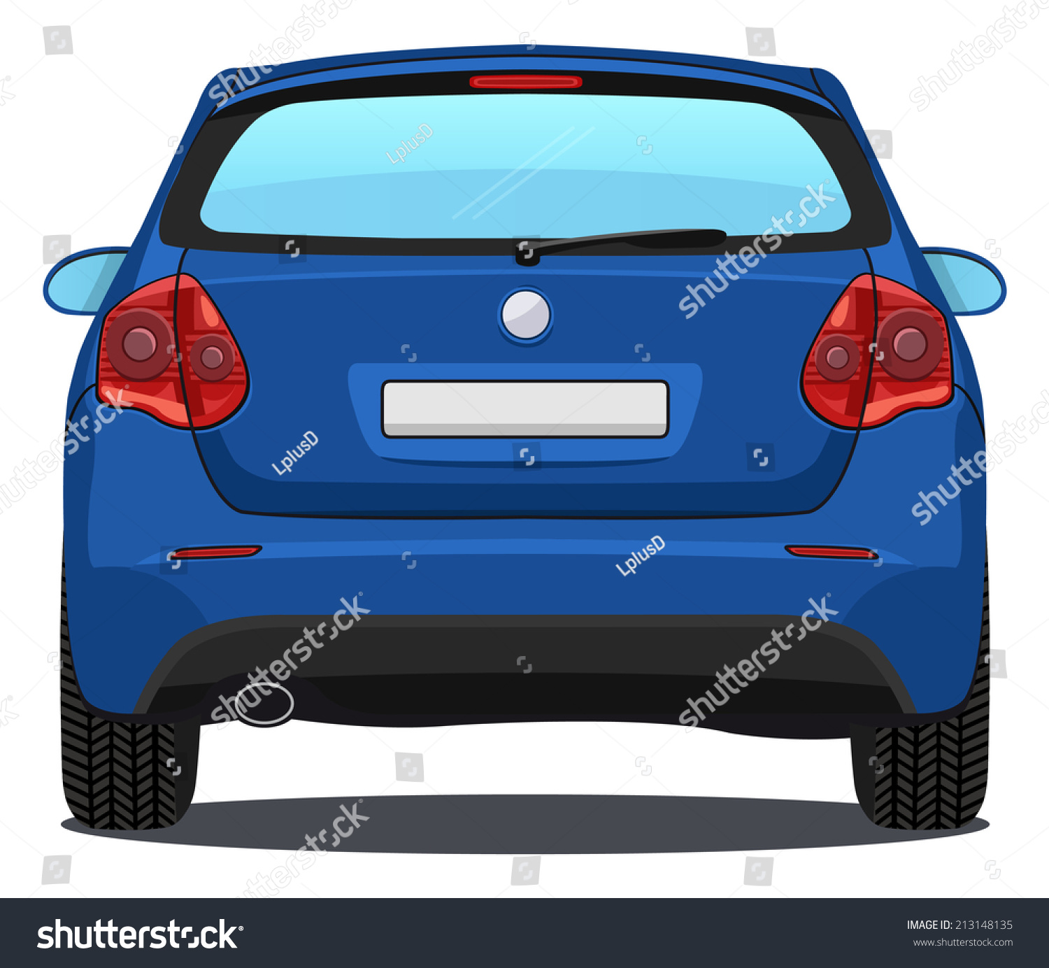 Vector Blue Car Back View Stock Vector (Royalty Free) 213148135 ...
