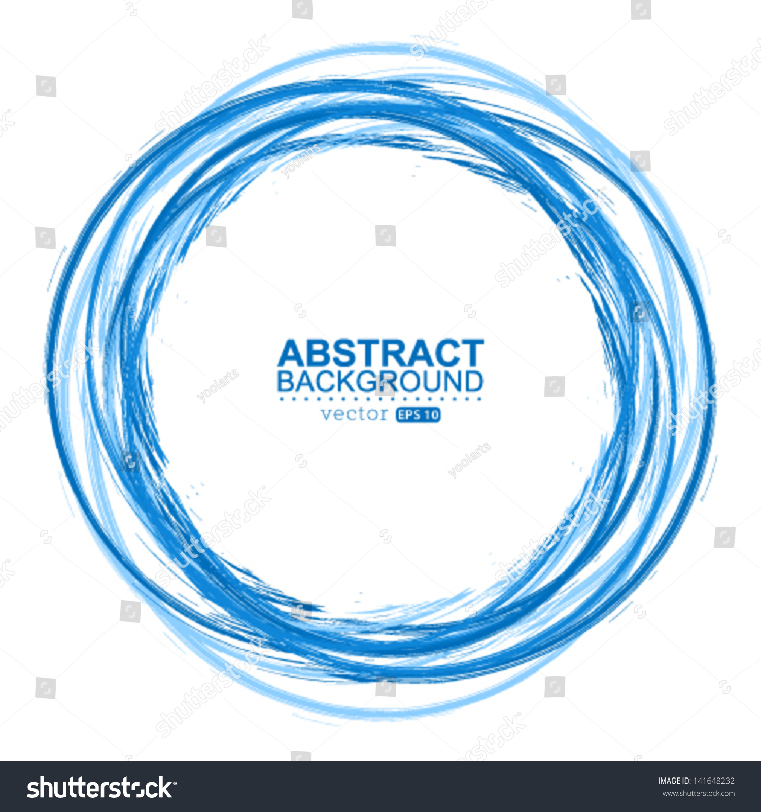 Vector Blue Circle Brush Paint Design Stock Vector 141648232 - Shutterstock