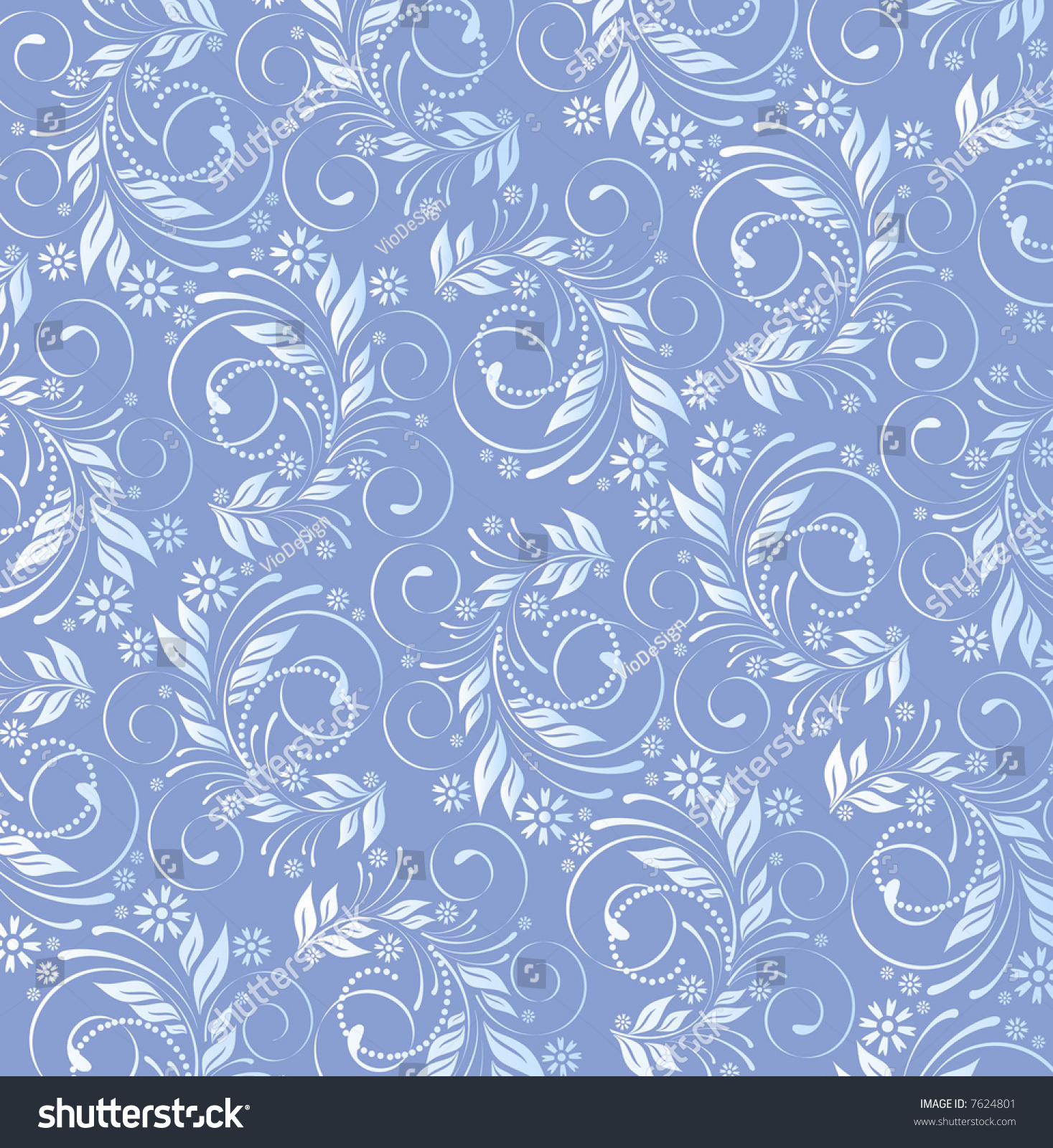 Vector Blue Floral Background - 7624801 : Shutterstock