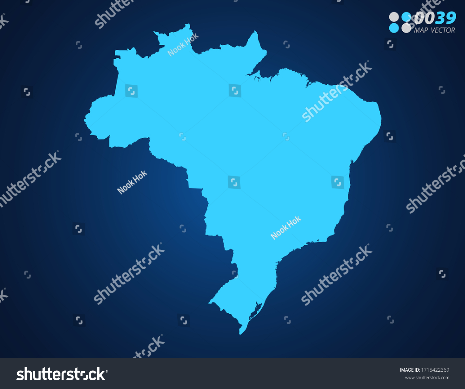 Vector Blue Map Brazil Vetor Stock Livre De Direitos Shutterstock