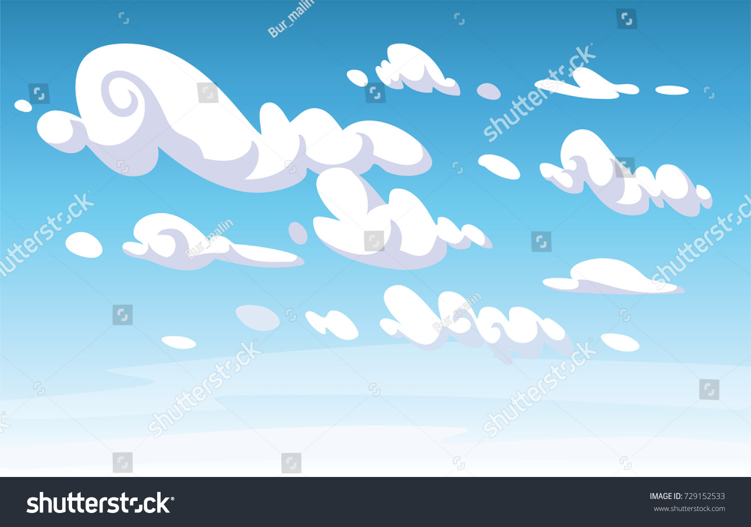 Vector Blue Sky Clouds Cartoon Fun Stock Vector Royalty Free 729152533 Shutterstock 1279