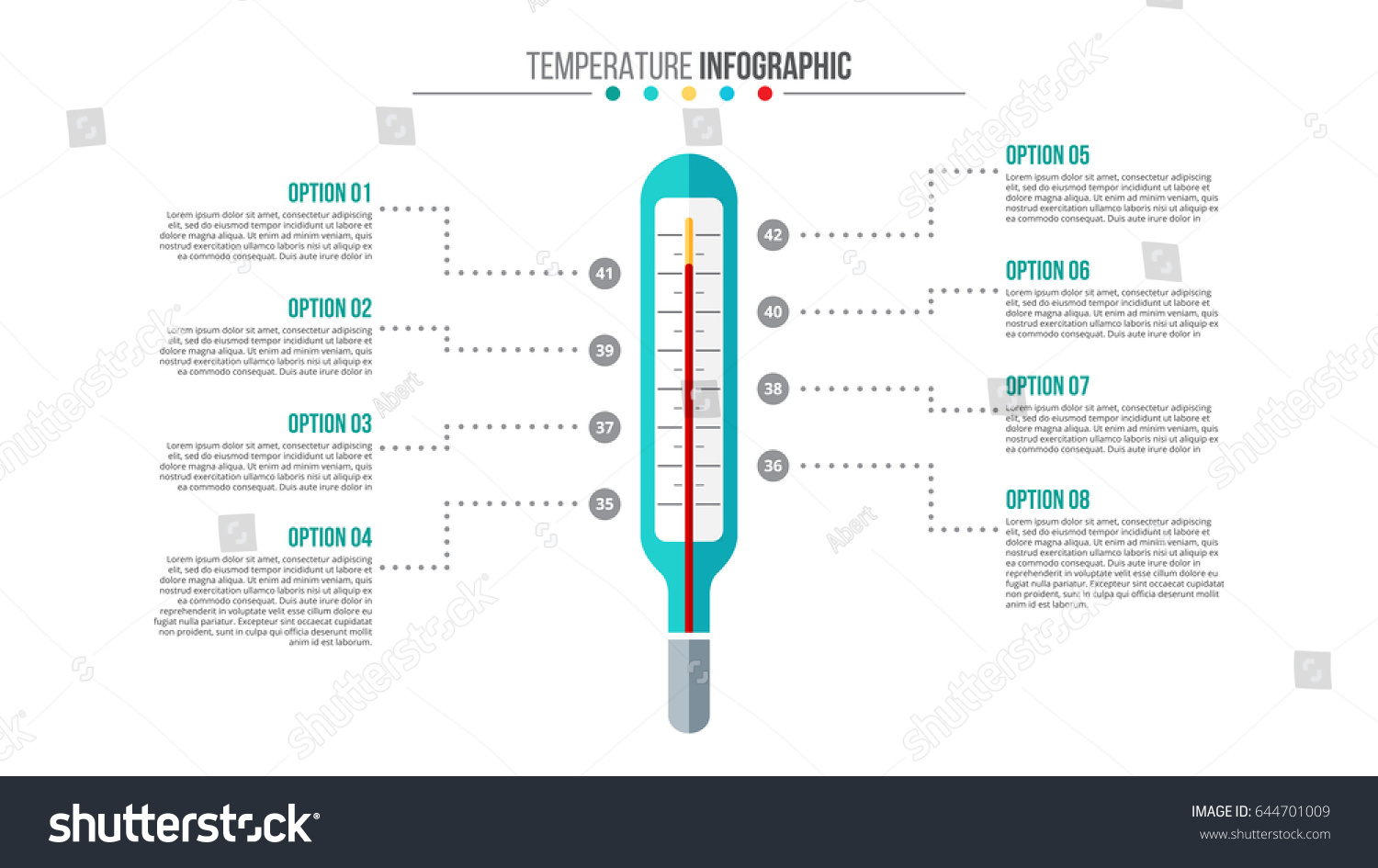 Vector Body Temperature Infographic Medical Healthcare เวกเตอร์สต็อก ปลอดค่าลิขสิทธิ์ 644701009 9714