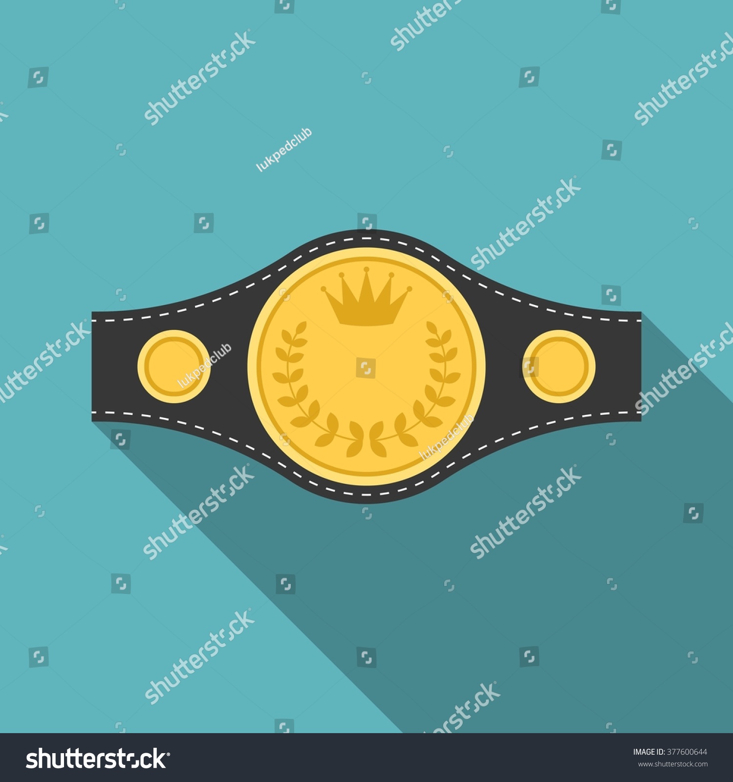 Vector Boxing Championship Belt Icon With Long Shadow, Flat Design ...