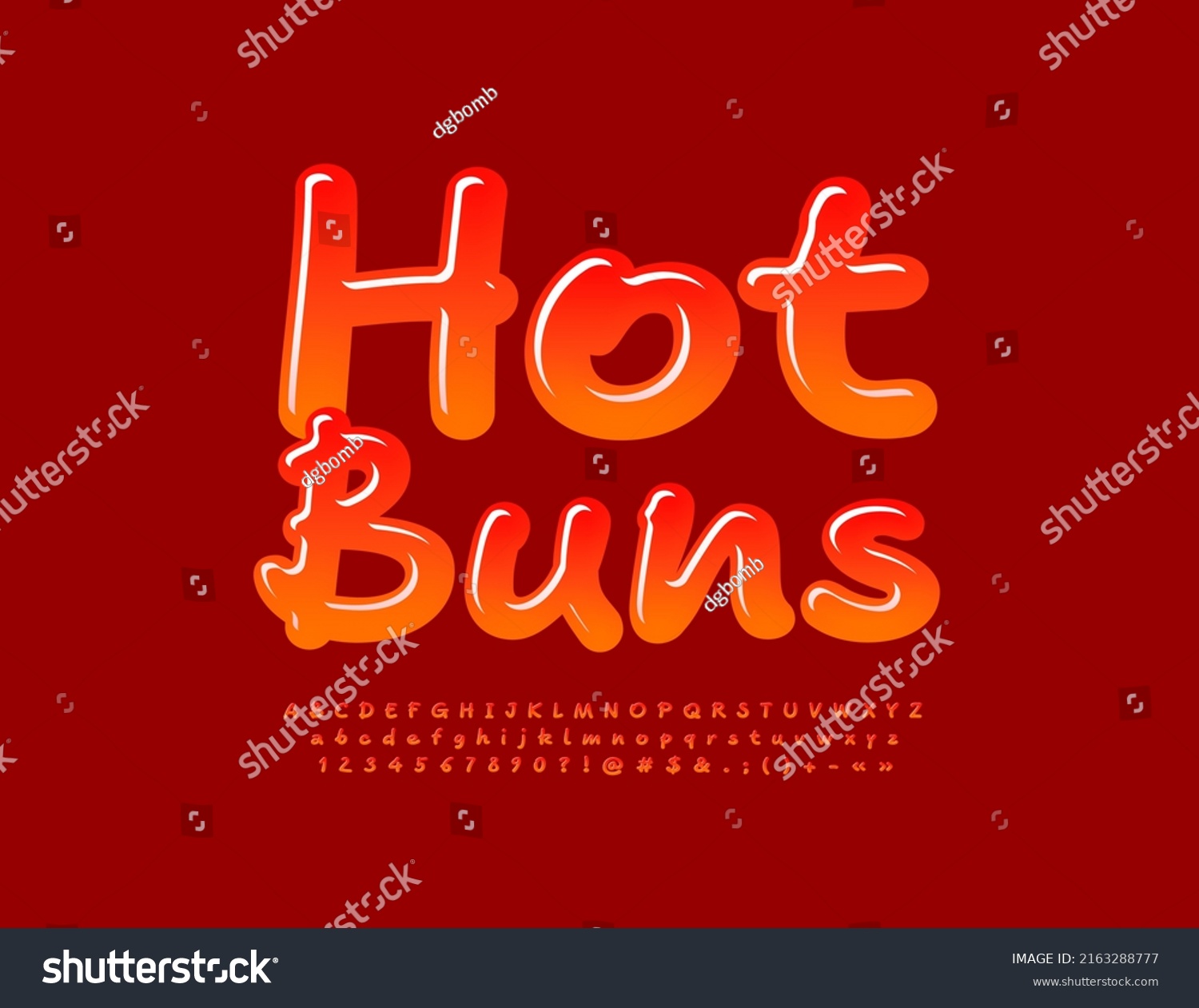 Vector Bright Poster Hot Buns Trendy Stock Vector (Royalty Free