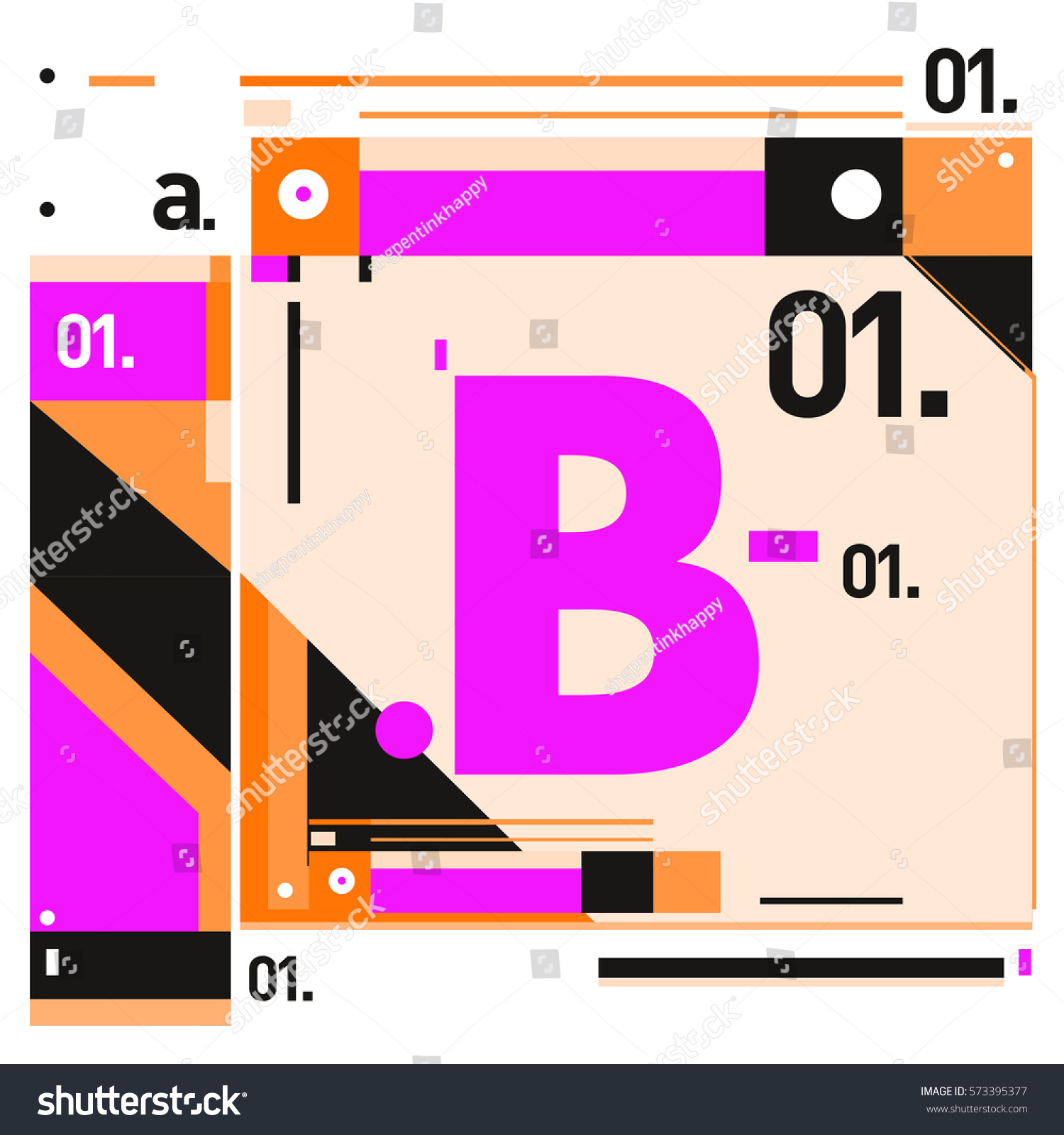 Vector Brochure Design Letter B Annual Stock Vector (Royalty Free ...