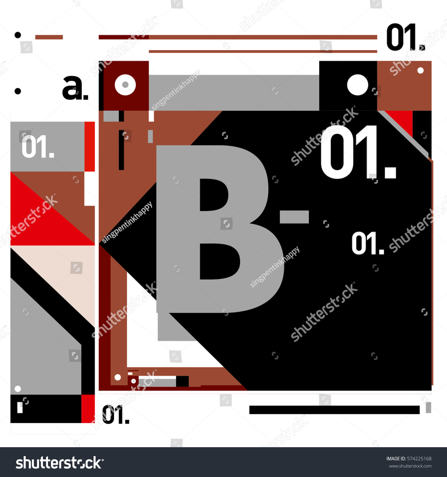 Vector Brochure Design Letter B Annual Stock Vector (Royalty Free ...