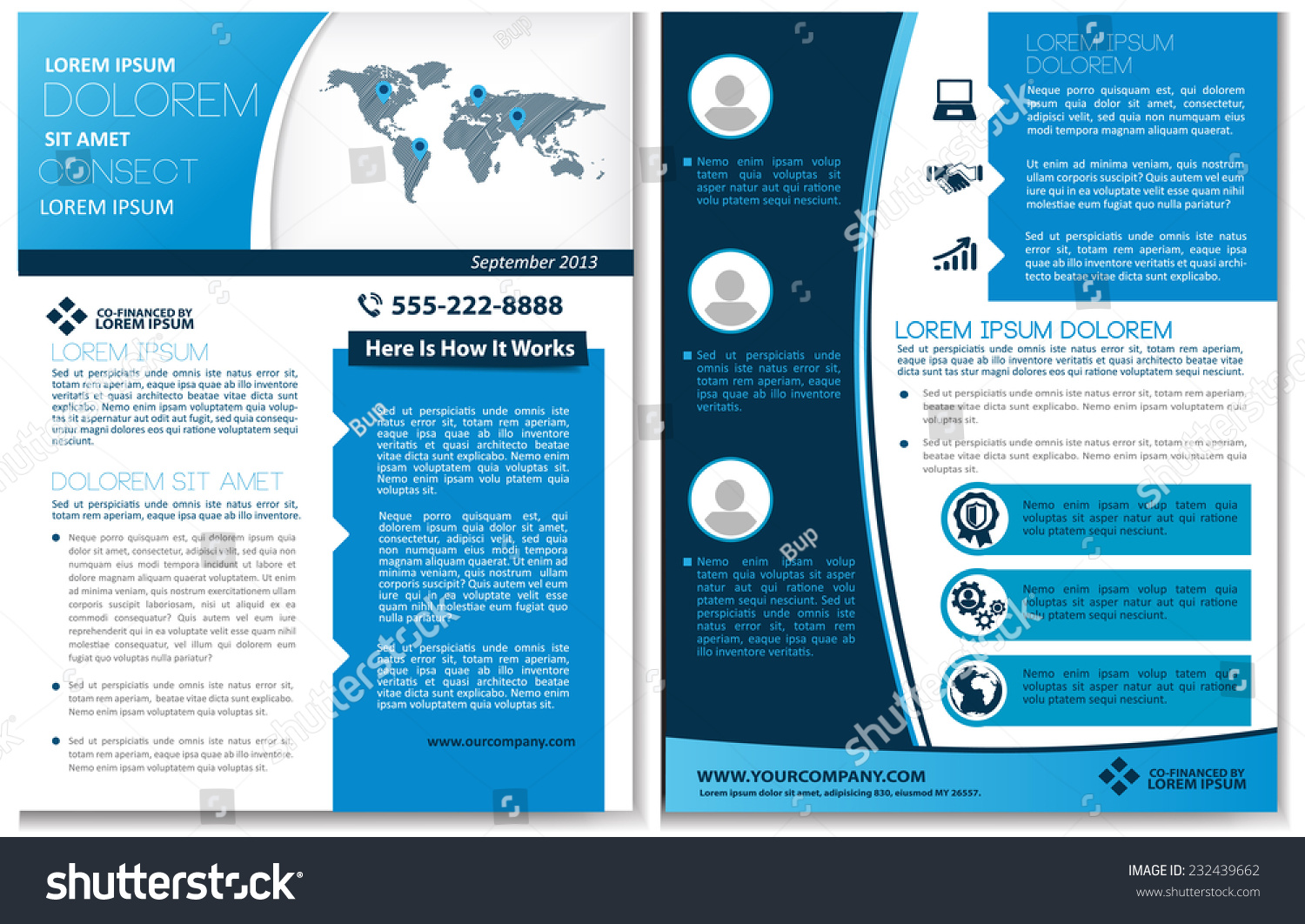 Vector Brochure Flyer Magazine Cover Poster Stock Vector 232439662 Shutterstock Magazine Brochure Template
