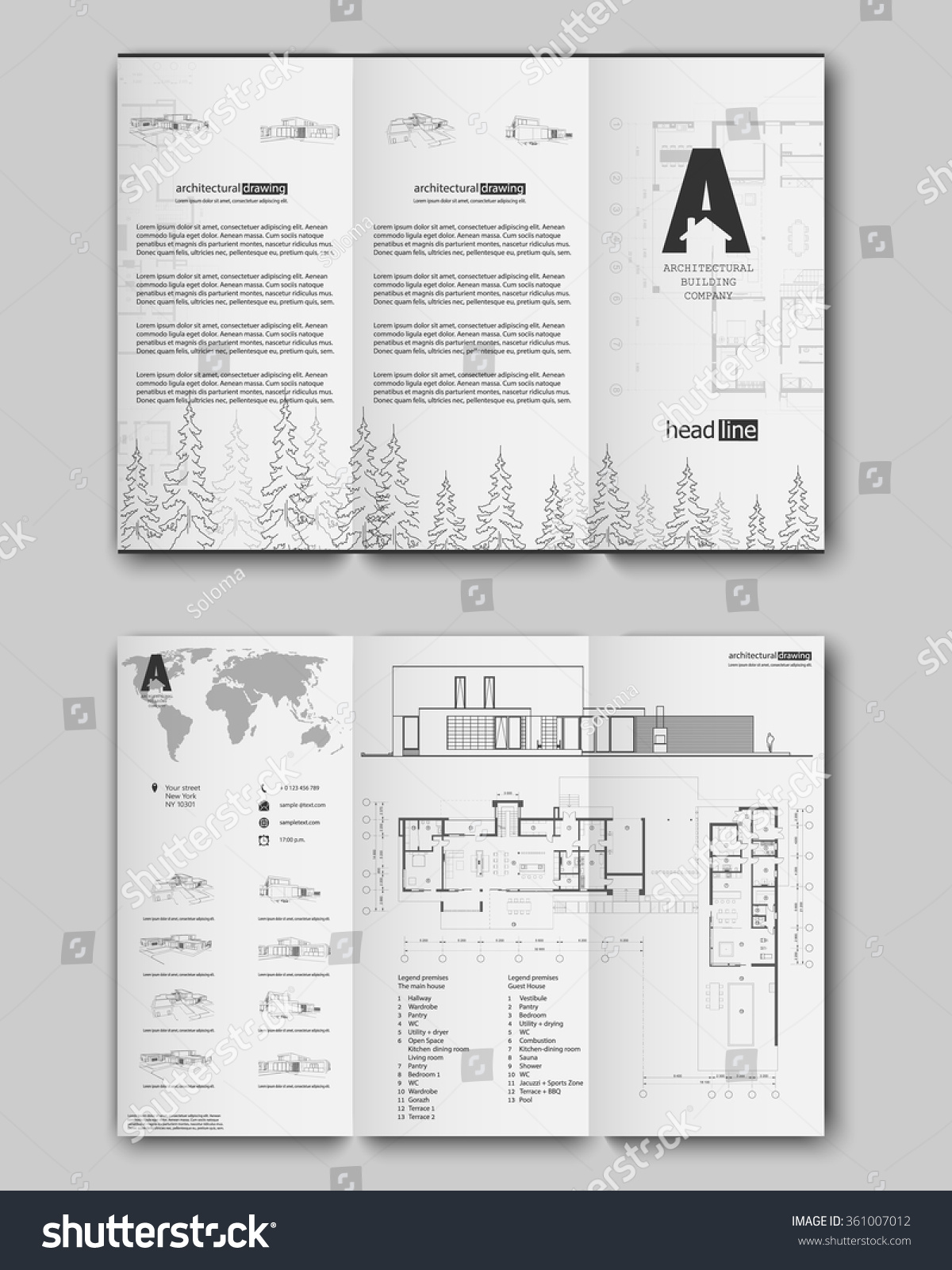 vector brochure template layout a 4 home stock vector royalty free