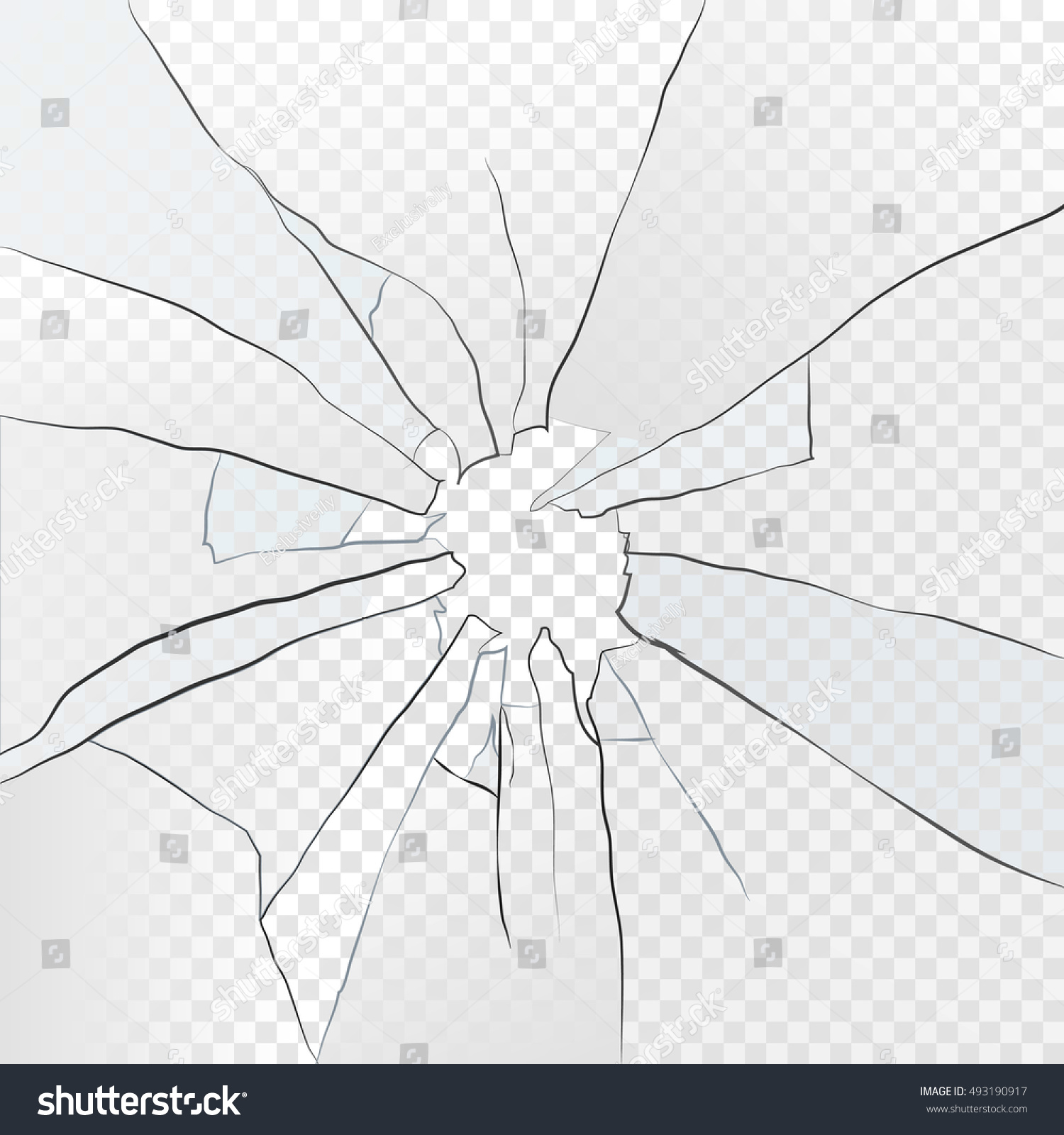 SVG of Vector broken glass, on a plaid background. With the effect of transparency for each color of the mood background. svg