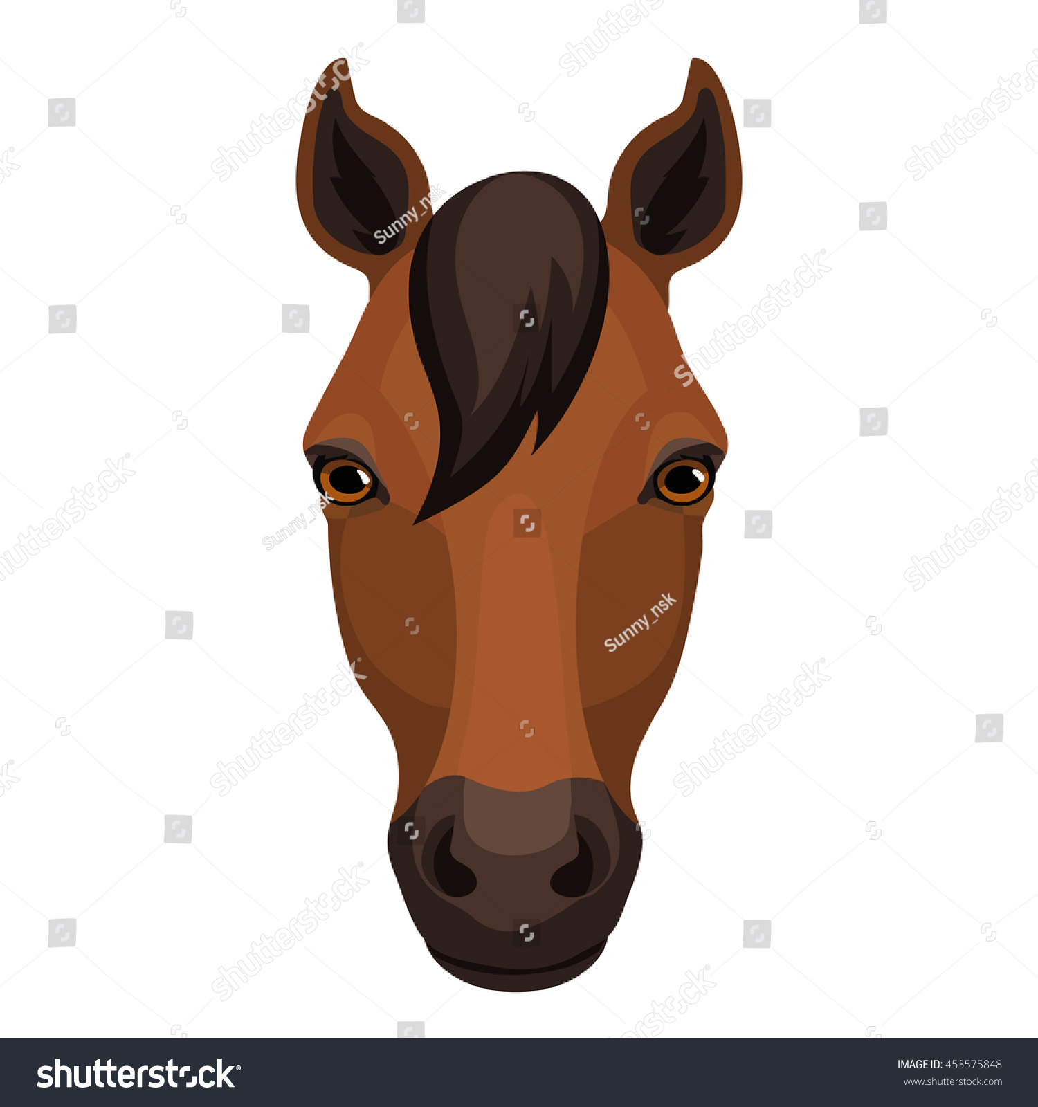 Vector Brown Horse Muzzle Portrait Icon 453575848 Shutterstock