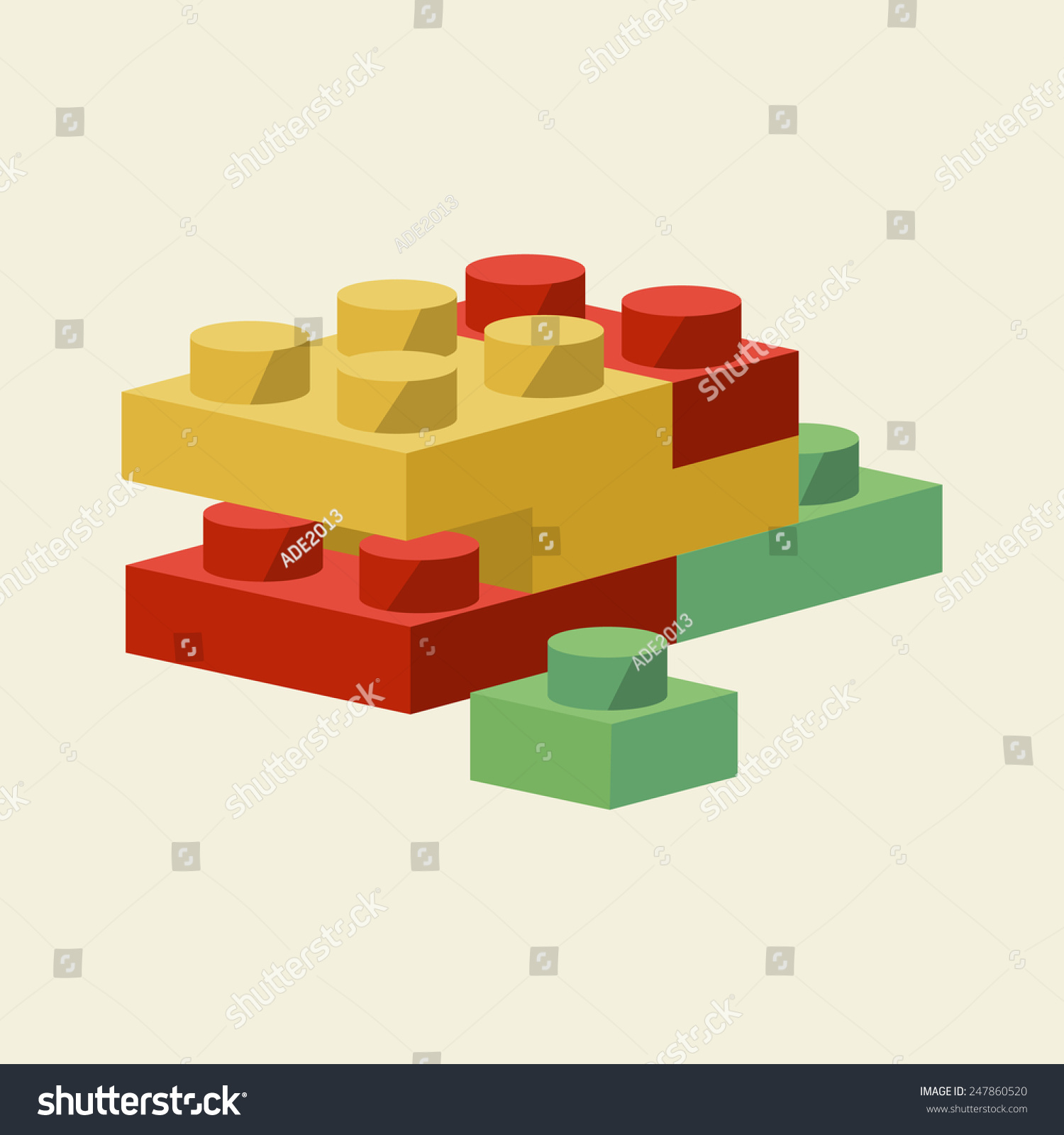 Vector Building Blocks Flat Illustration - 247860520 : Shutterstock