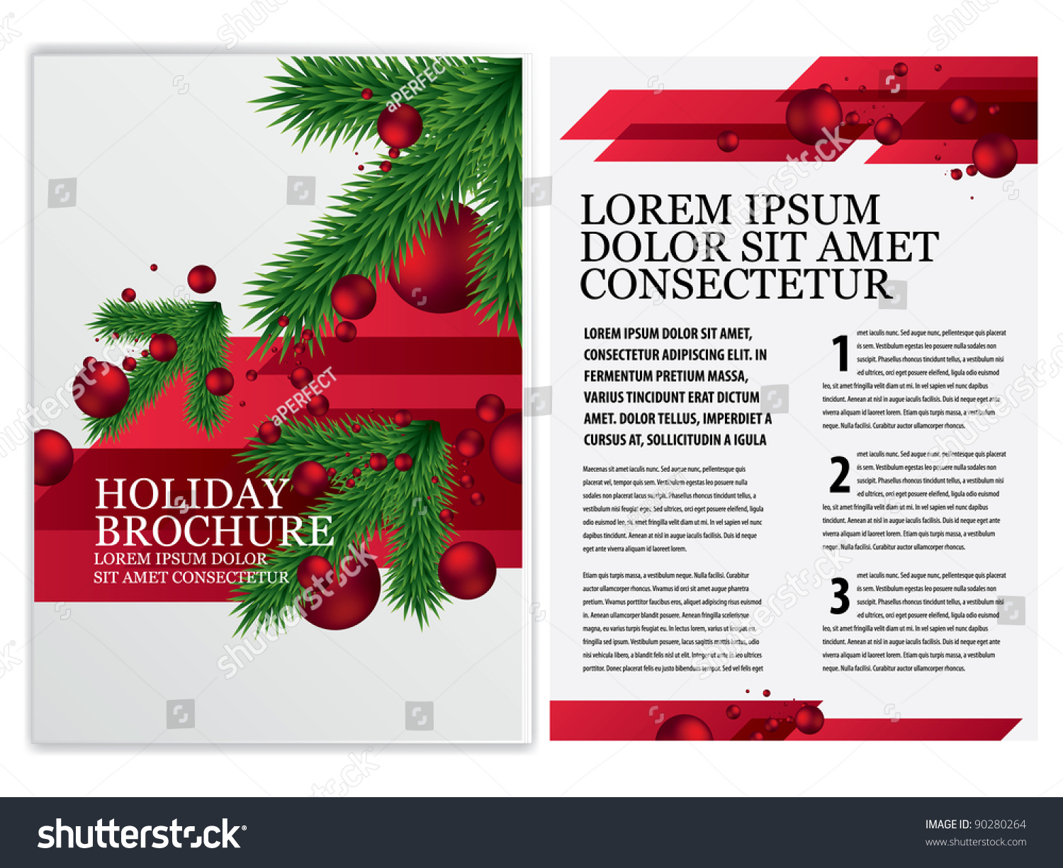 Vector Business Brochure Christmas Flyer Template Stock ...