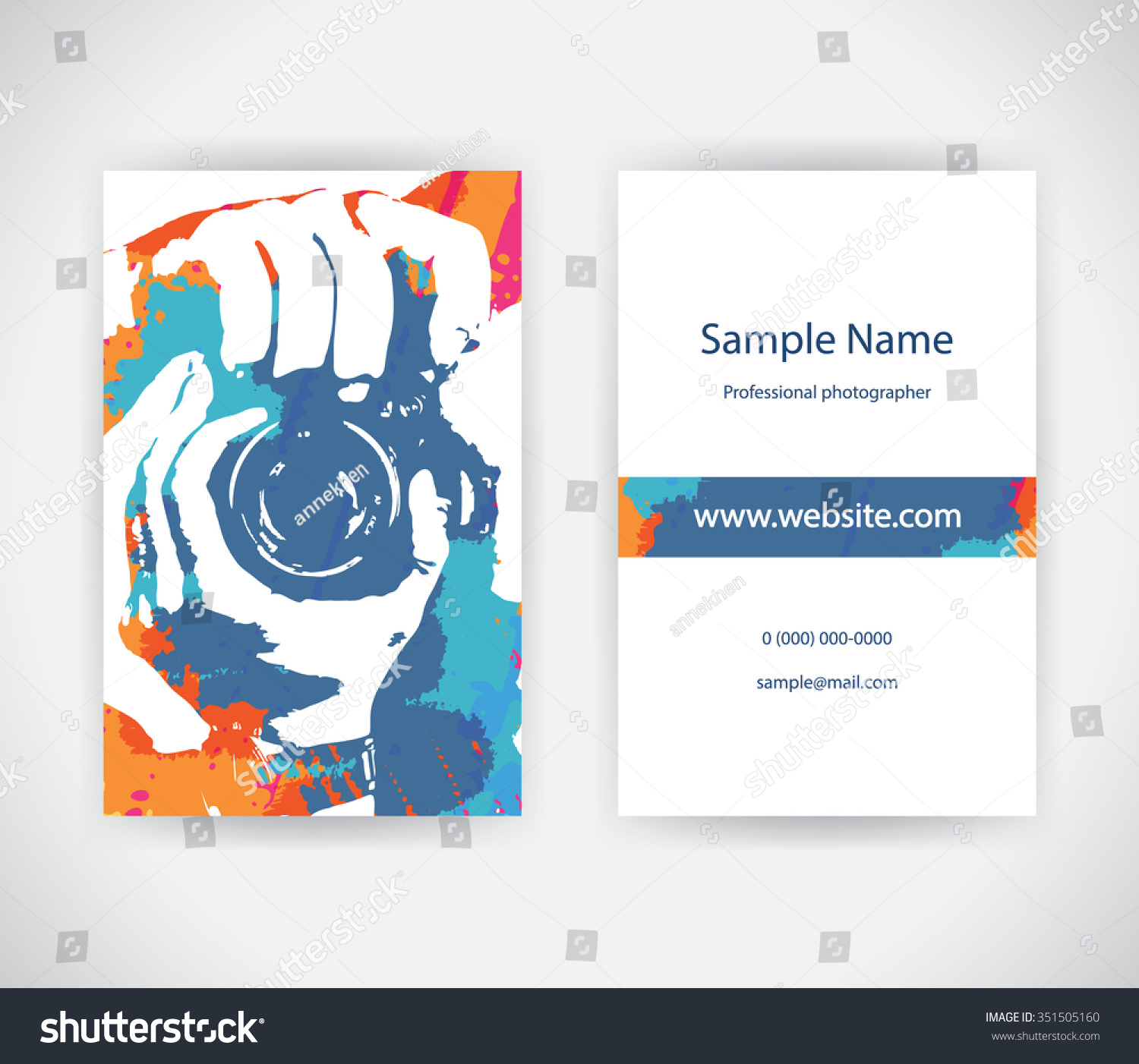 Vector Business Card Photographer On Background Stock Vector With Regard To Photographer Id Card Template