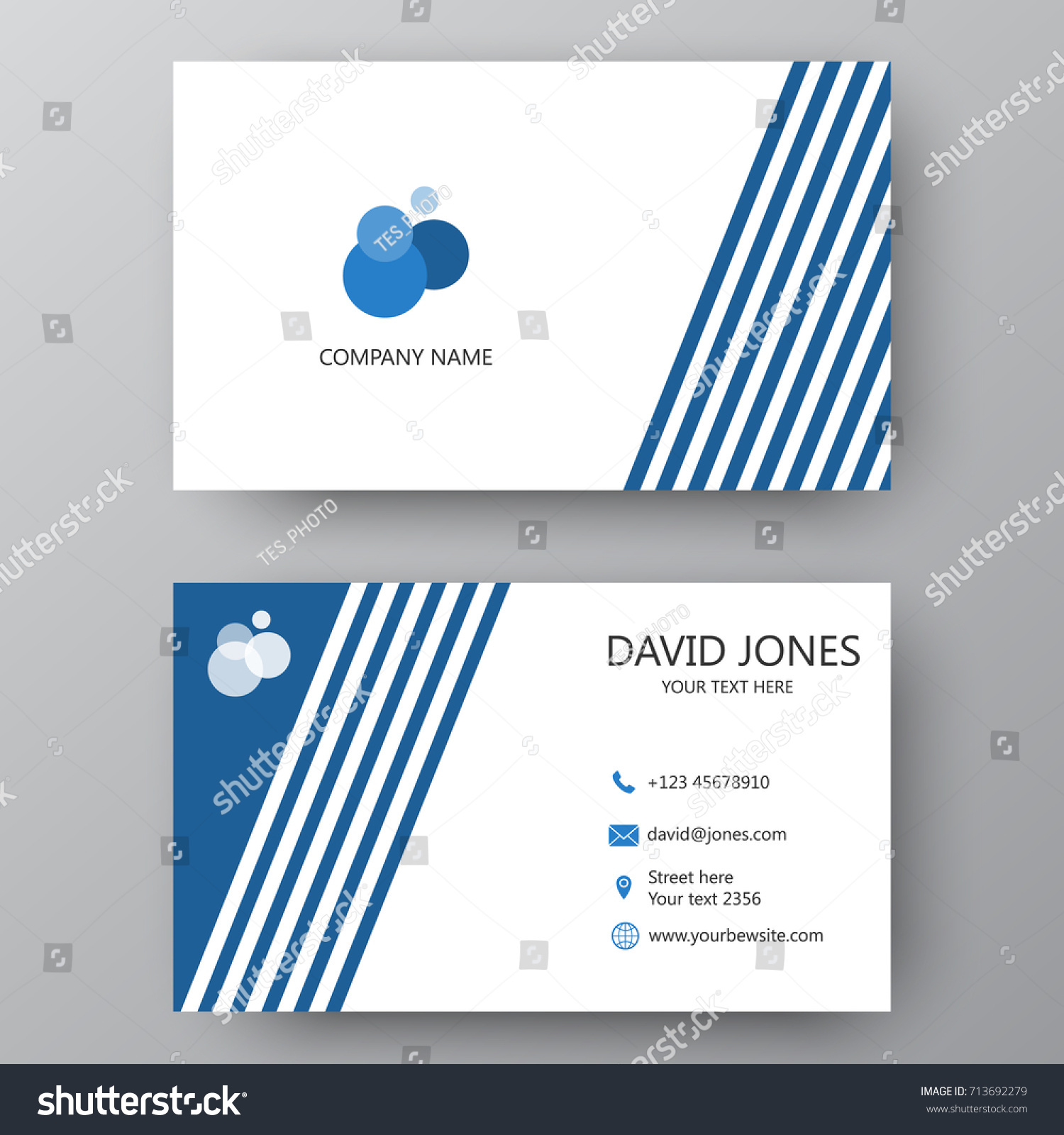 Vector Business Card Template Visiting Card Stock Vector Royalty Free 713692279