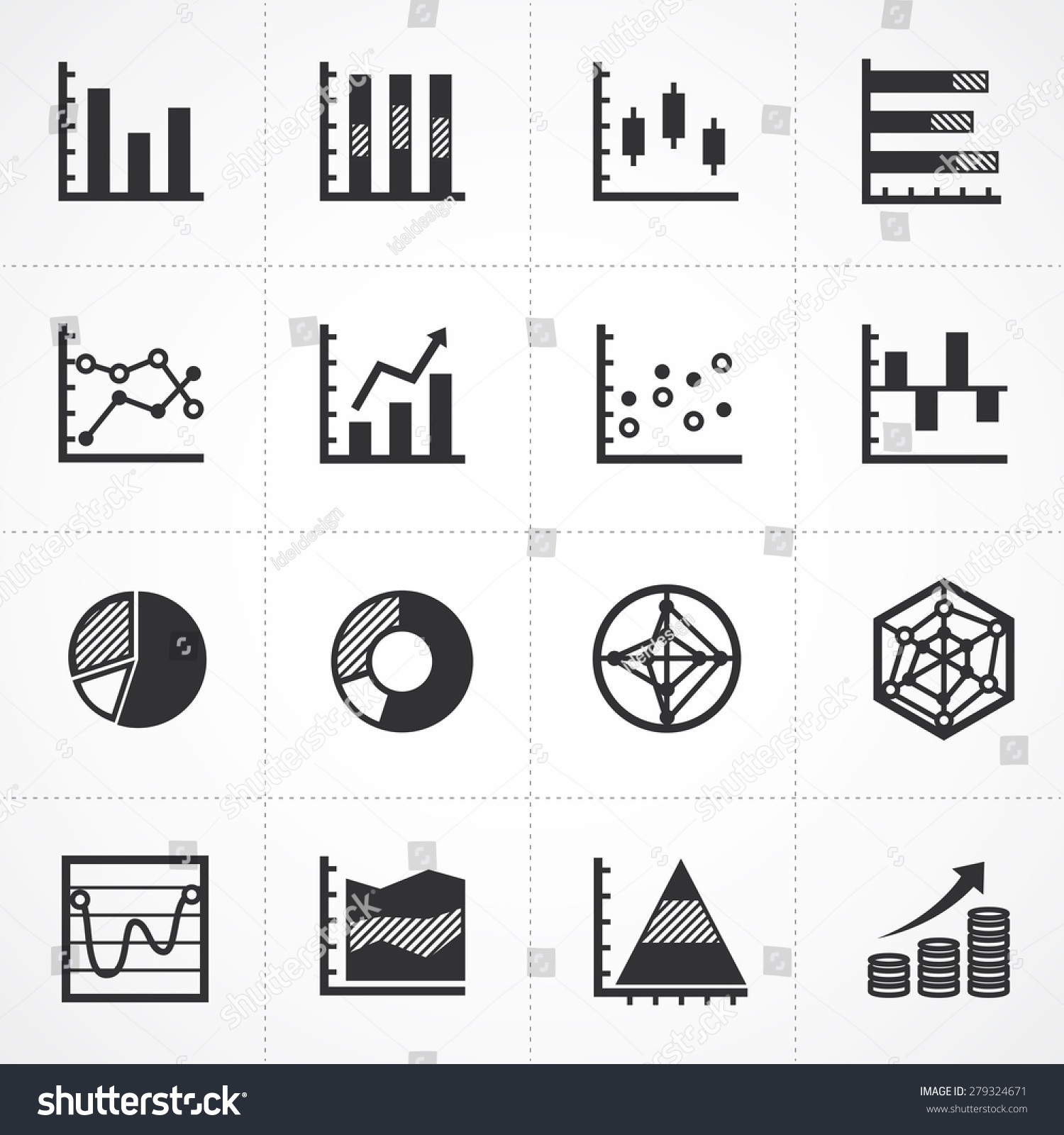 Vector Business Chart Infographic Icon Set Stock Vector (Royalty Free ...