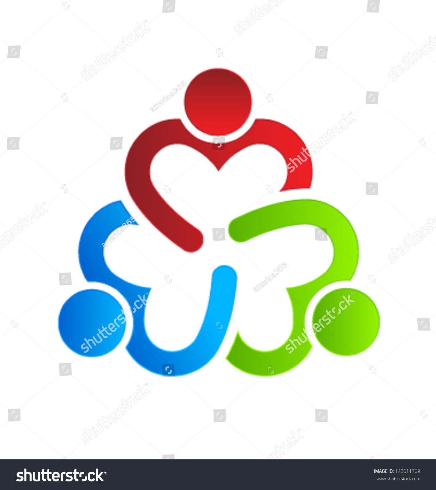 Vector Business Icon Design. Heart Sharing 3. Group Of People ...