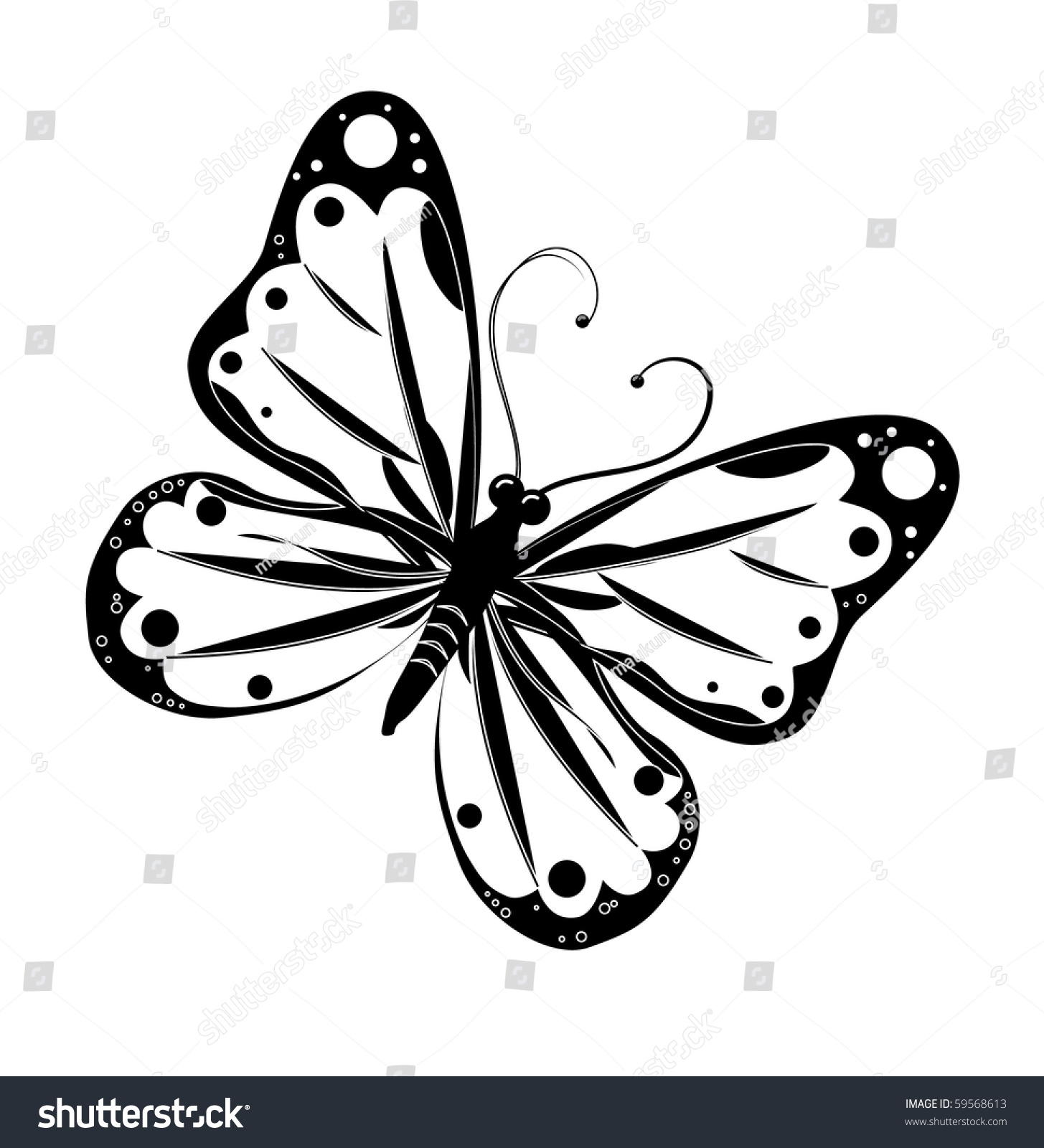 Vector, Butterfly, Animal, Insect, Isolated, Black, Graphic ...