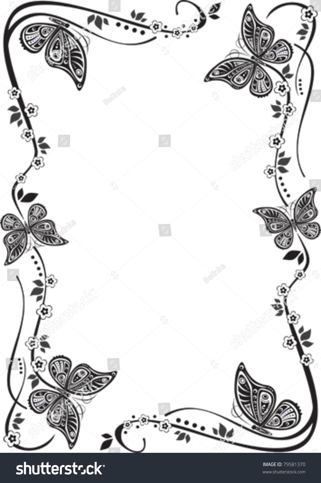 Vector Butterfly Frame - 79581370 : Shutterstock