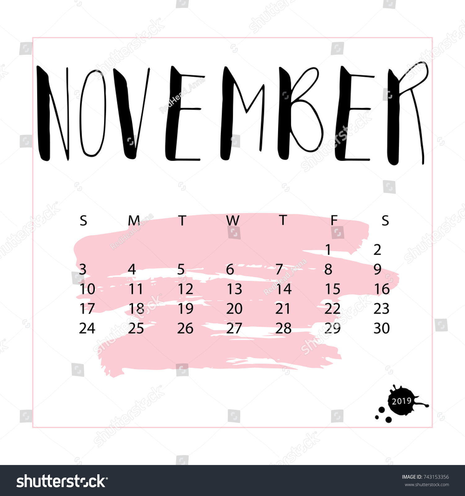 vector calendar november 2019 hand drawn stock vector royalty free november 2019 calendar calendar