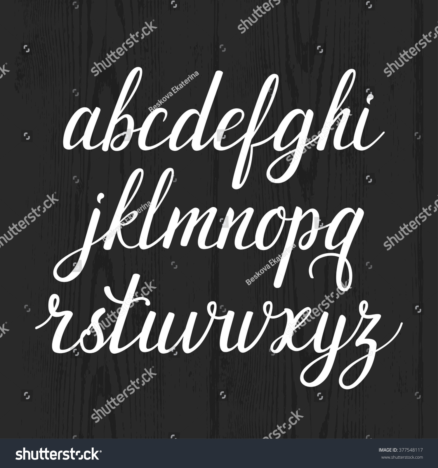 Vector Calligraphic Alphabet. Set Of Beautiful Hand Written Letters ...