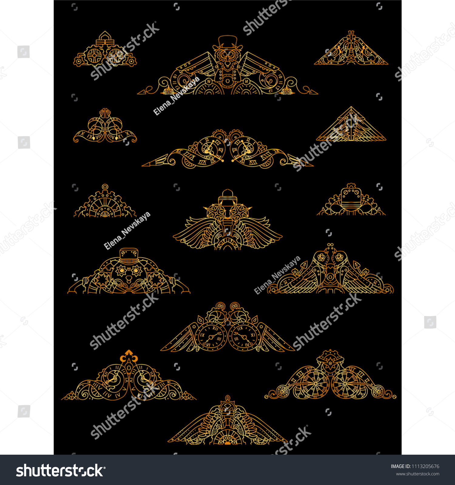 Vector Calligraphic Elements For Design Steampunk Ornate Wave Elements, Perfect Vector Calligraphic Elements For Design Steampunk Ornate Wave Elements, Perfect