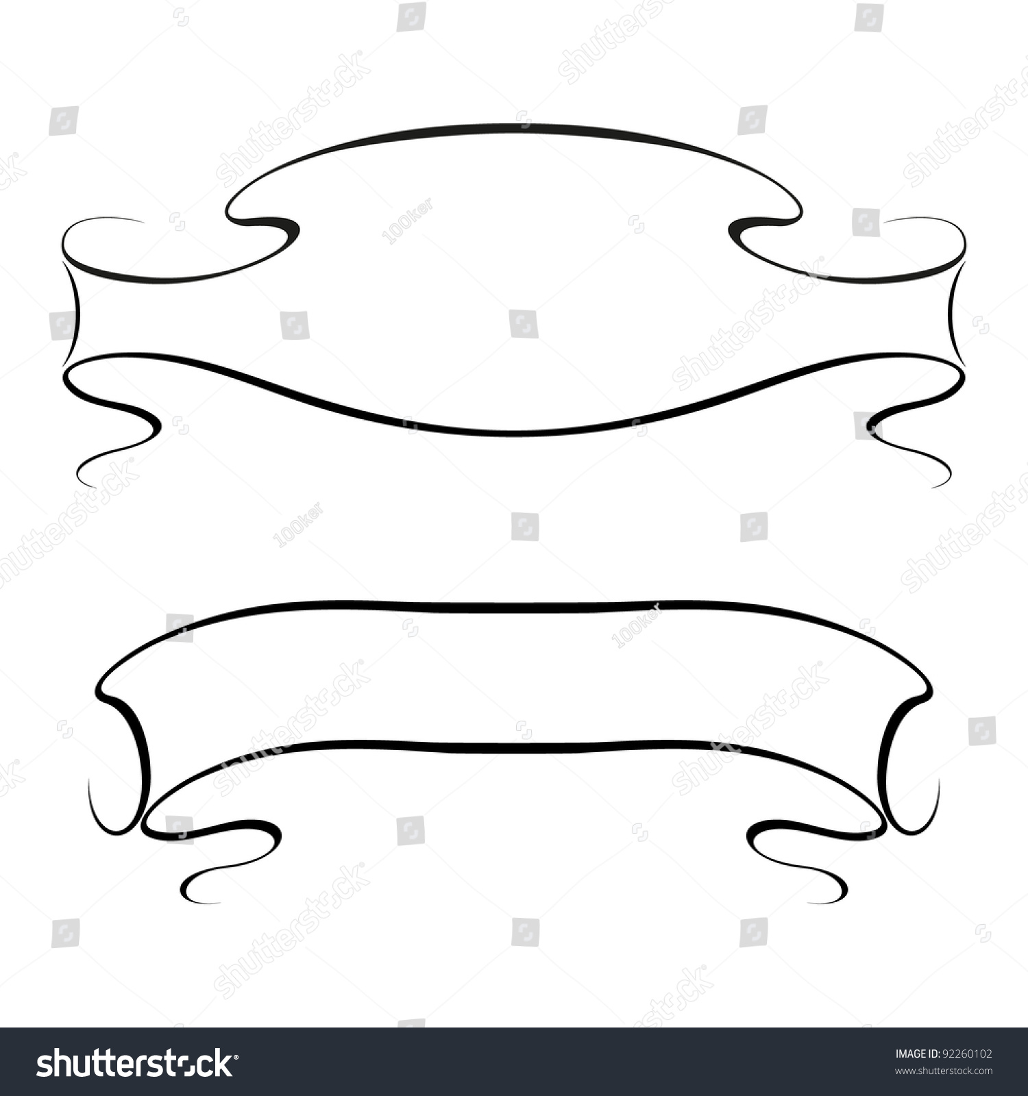 Vector Calligraphy Ribbon Frame Banner Stock Vector (Royalty Free ...