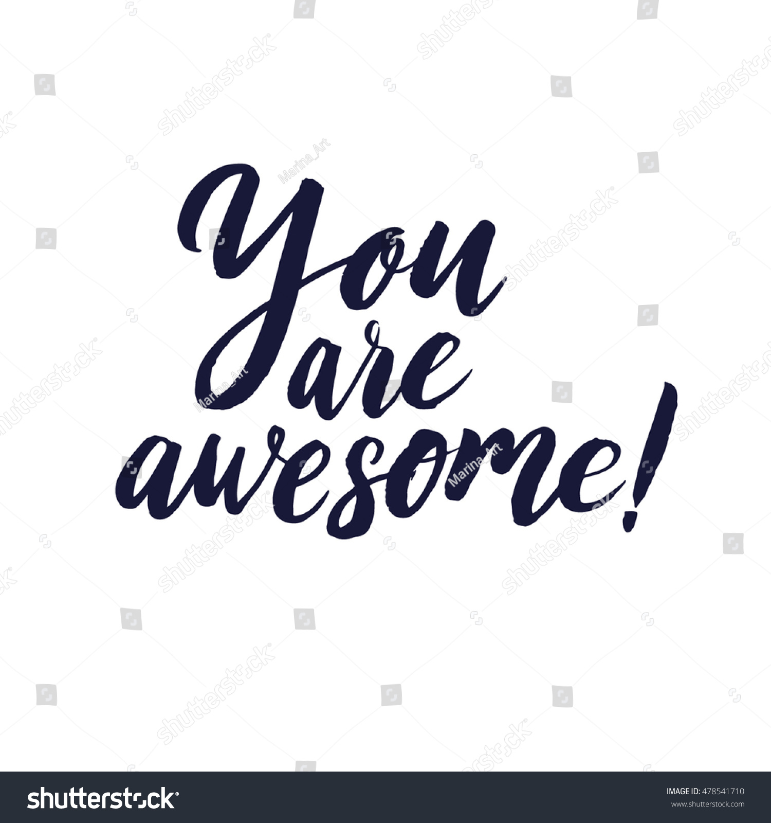 Vector Calligraphy You Awesome Poster Card Stock Vector (royalty Free 