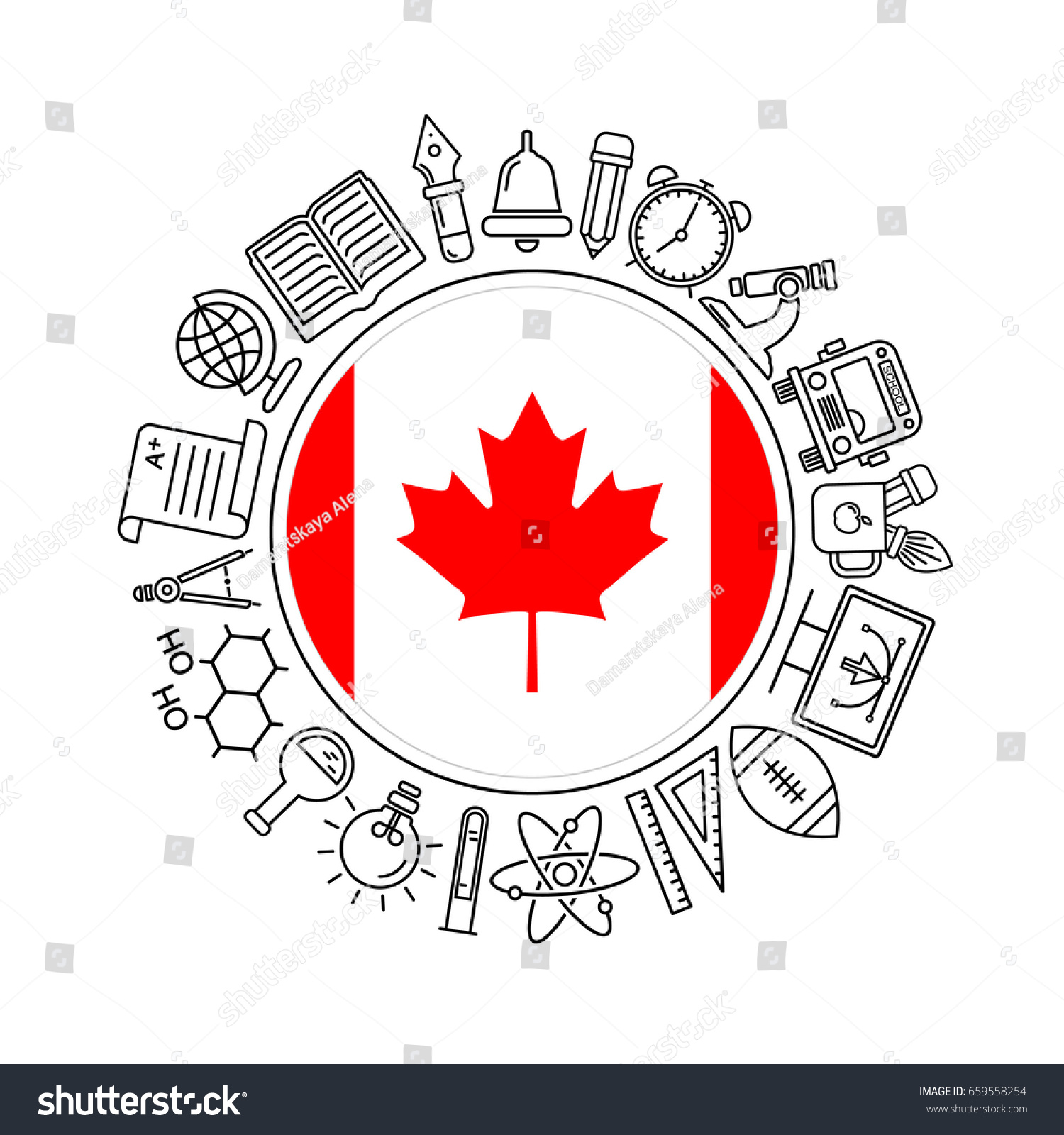 Vector Canadian School Background Black Linear Backgrounds