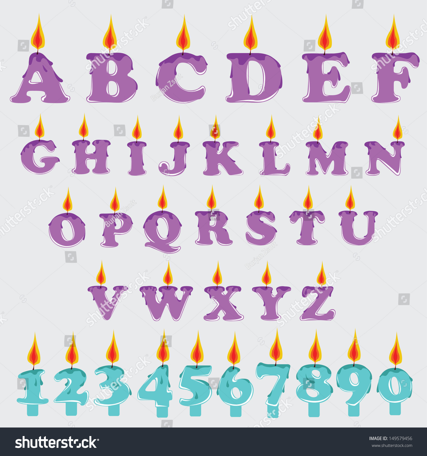 SVG of Vector Candle Graphic Alphabet Set svg