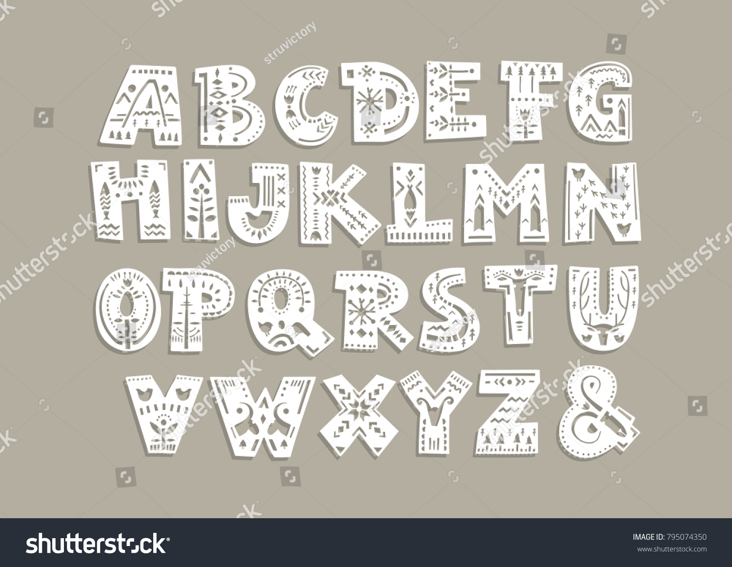 vector capital alphabet cut out letters stock vector royalty free 795074350 shutterstock