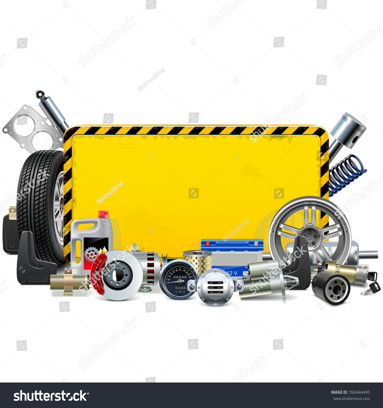 SVG of Vector Car Spares Yellow Frame isolated on white background
 svg