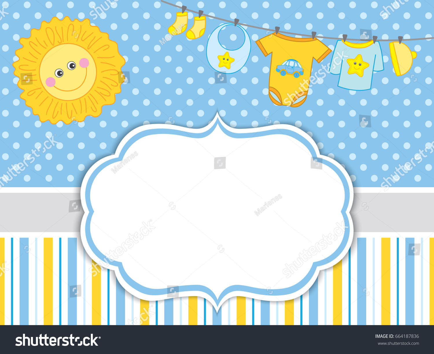 Download Vector Card Template Baby Boy Clothes Stock Vector ...