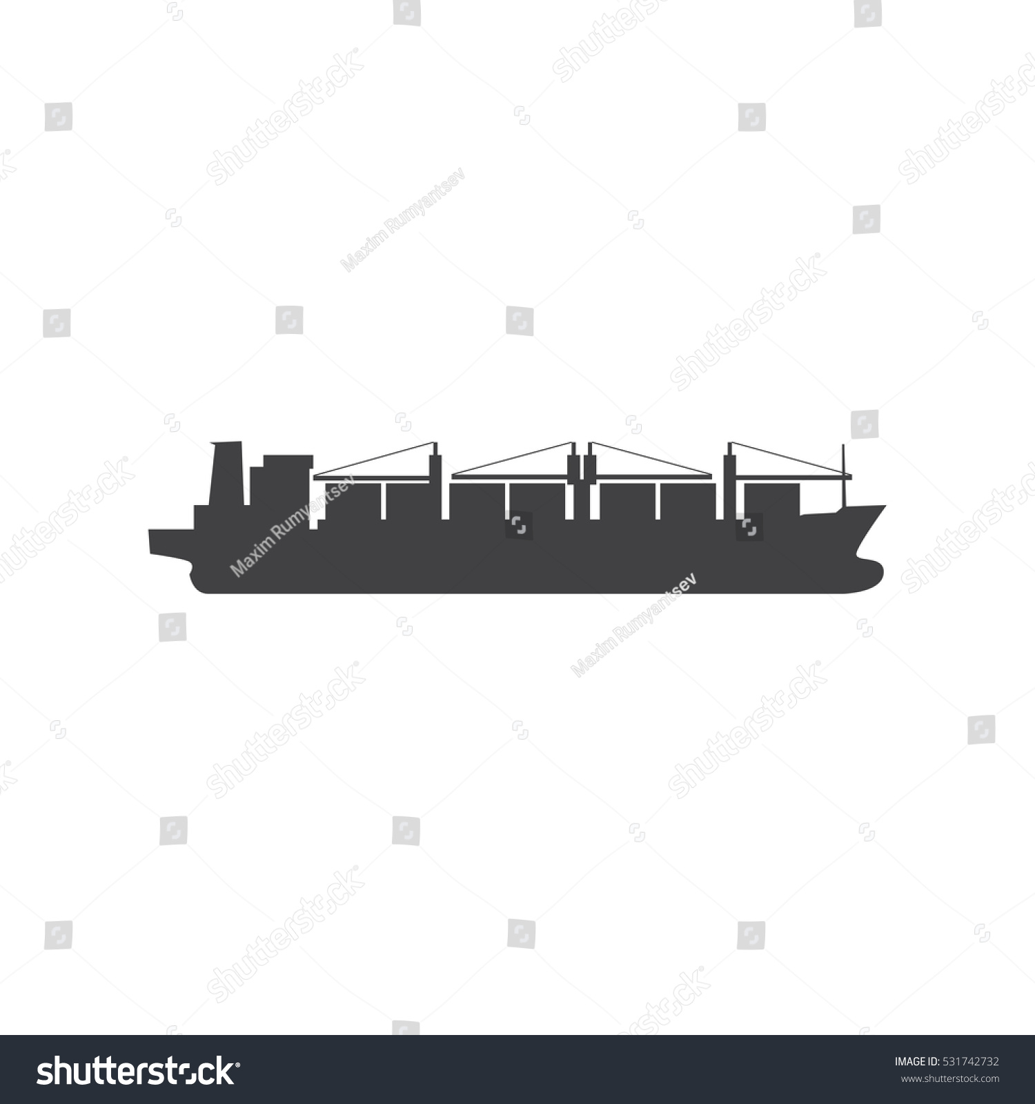 Vector Cargo Ship Icon Vessel Icon Stock Vector Royalty Free