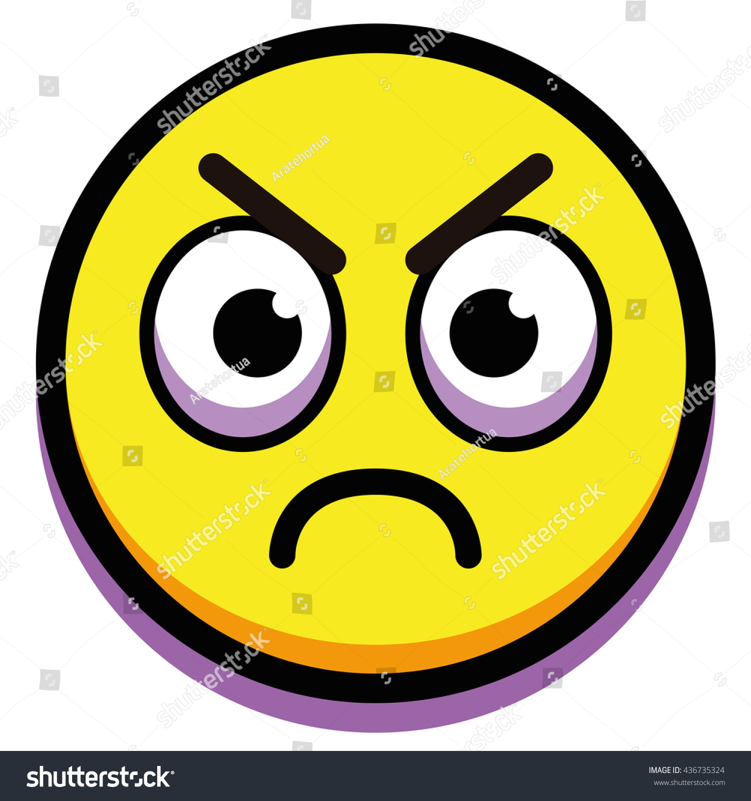 Vector Cartoon Angry Face Isolated On Stock Vector (Royalty Free) 436735324