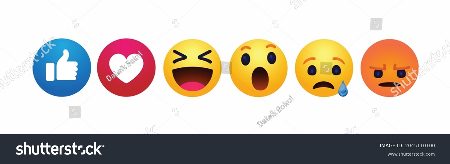 SVG of vector cartoon bubble emoticons comment social media messenger Facebook Instagram Whatsapp chat comment reactions, icon template face tear smile, sad, love, like, Lol, laughter emoji character message svg