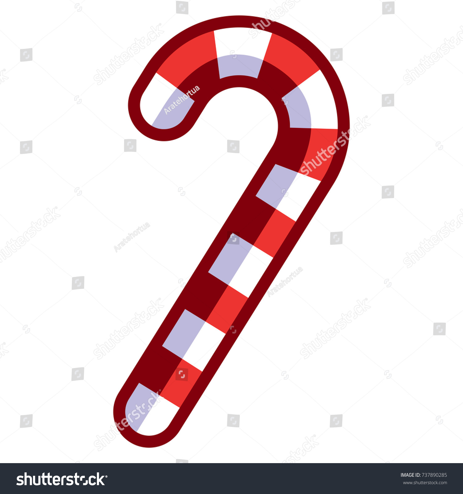 Vector Cartoon Candy Cane Isolated On Stock Vector (Royalty Free) 737890285