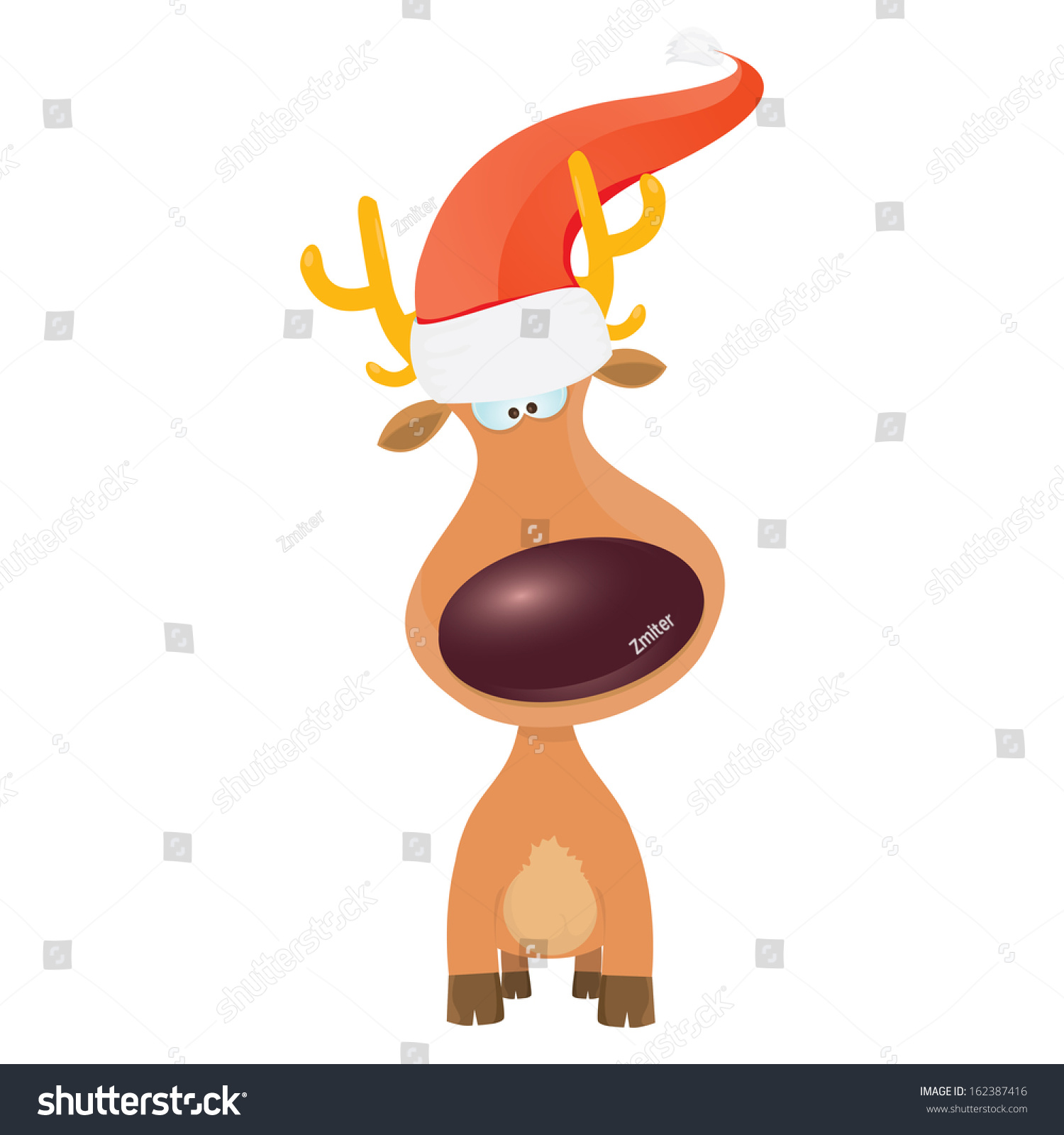 Vector Cartoon Christmas Reindeer Character Kids Stock Vector (Royalty ...