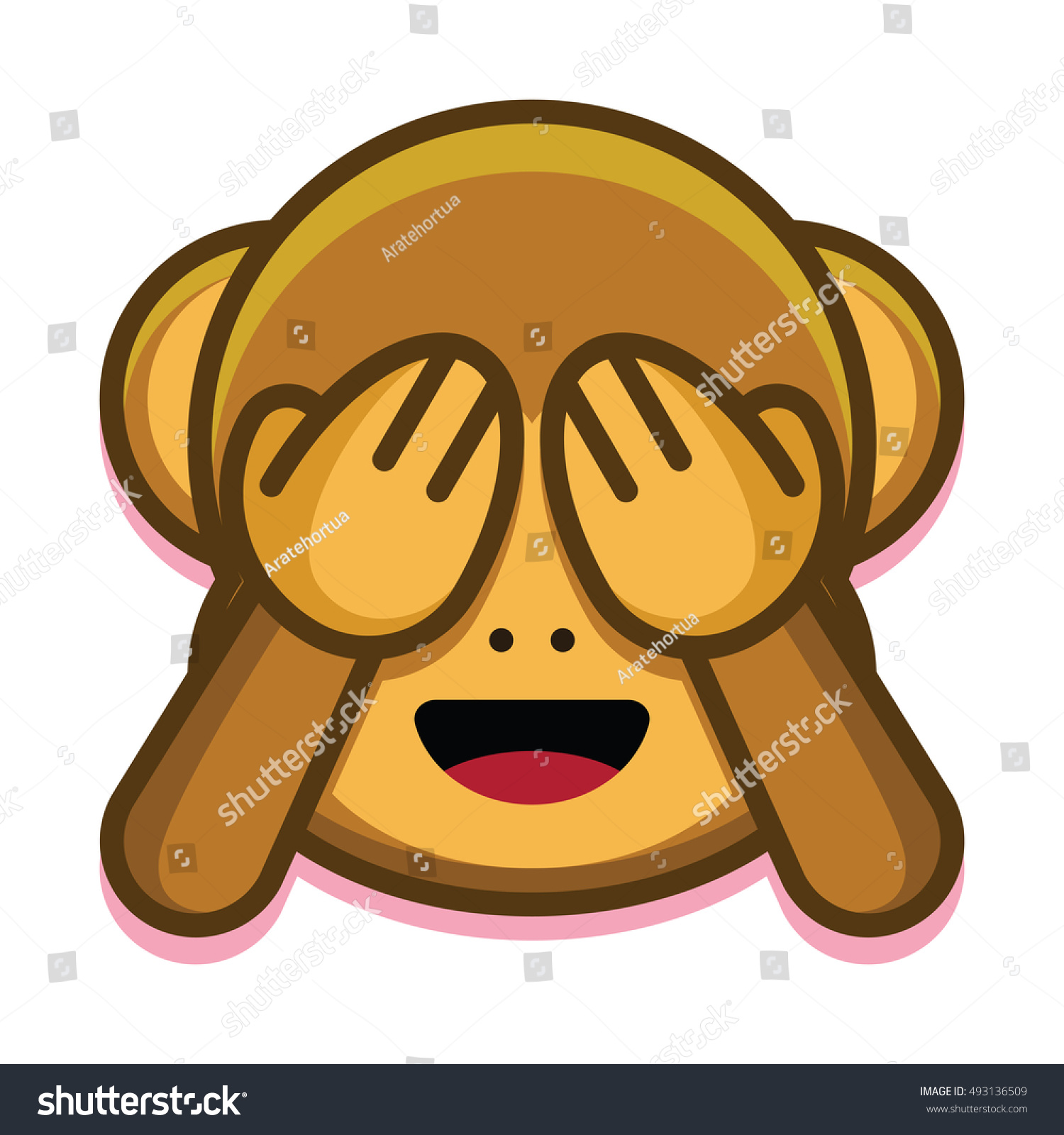 SVG of Vector Cartoon Cute Monkey Face Isolated On White Background svg