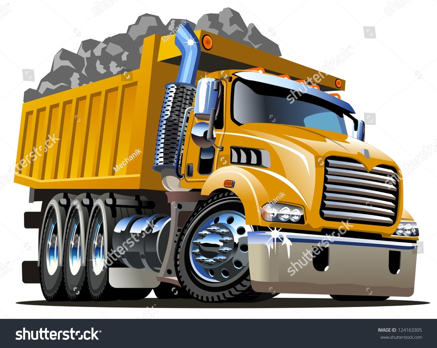 Vector Cartoon Dump Truck - 124163305 : Shutterstock