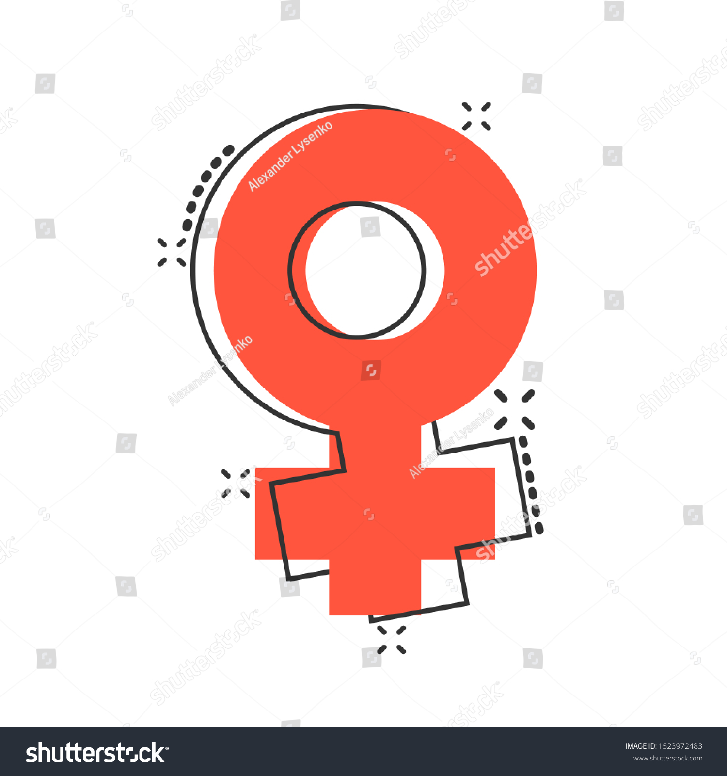 Vektor Stok Vector Cartoon Female Sex Symbol Icon Tanpa Royalti 1523972483 Shutterstock