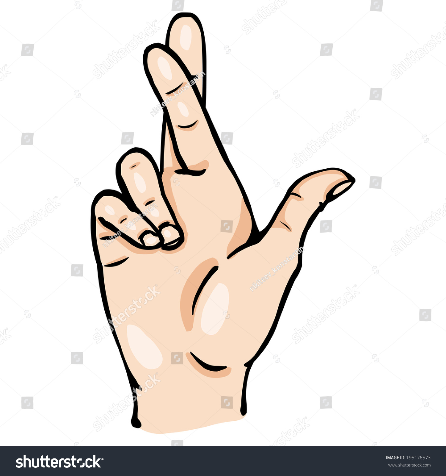 Vector Cartoon Fingers Crossed - 195176573 : Shutterstock