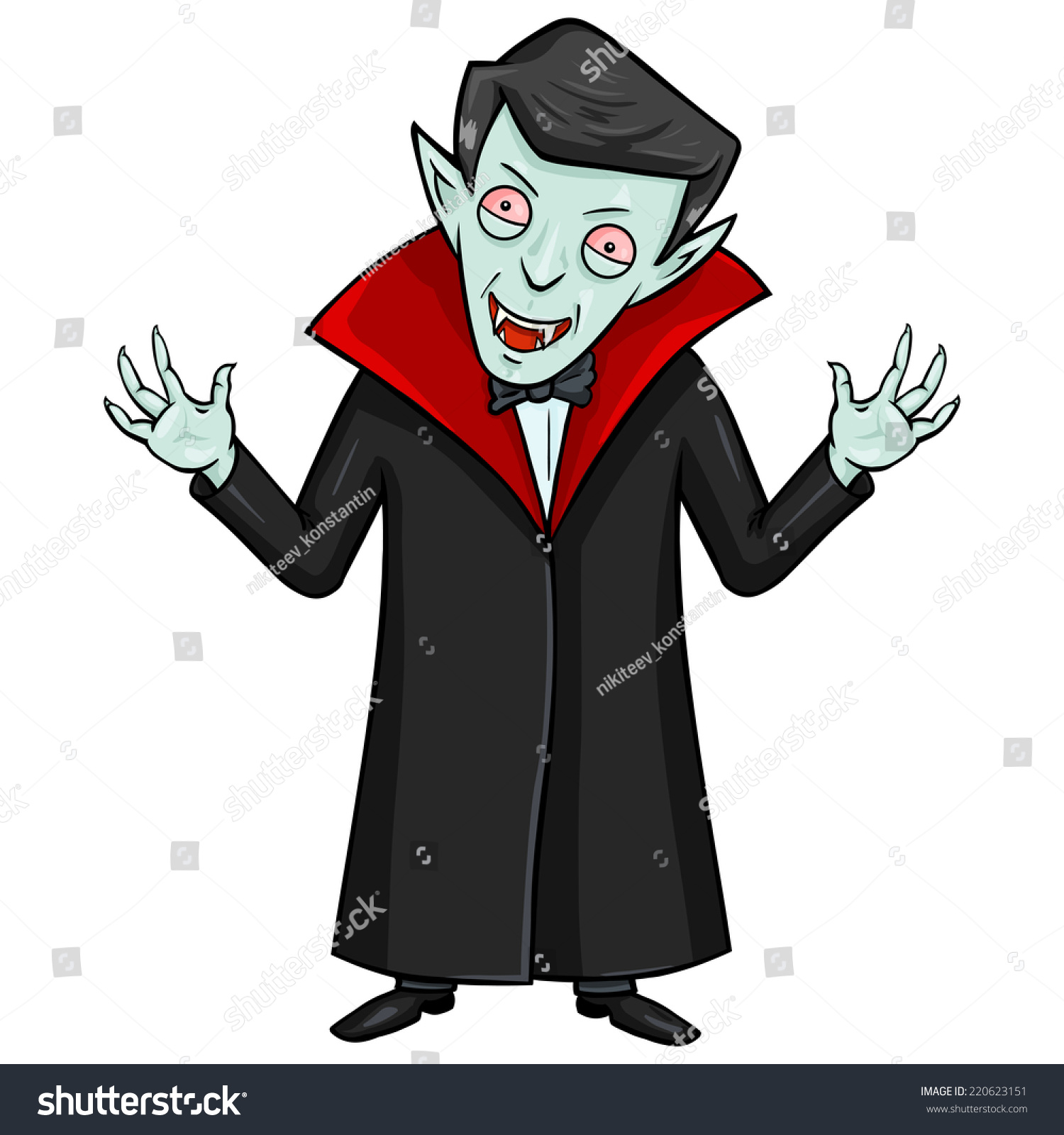 Vector Cartoon Halloween Character Evil Attacking Stock Vector ...