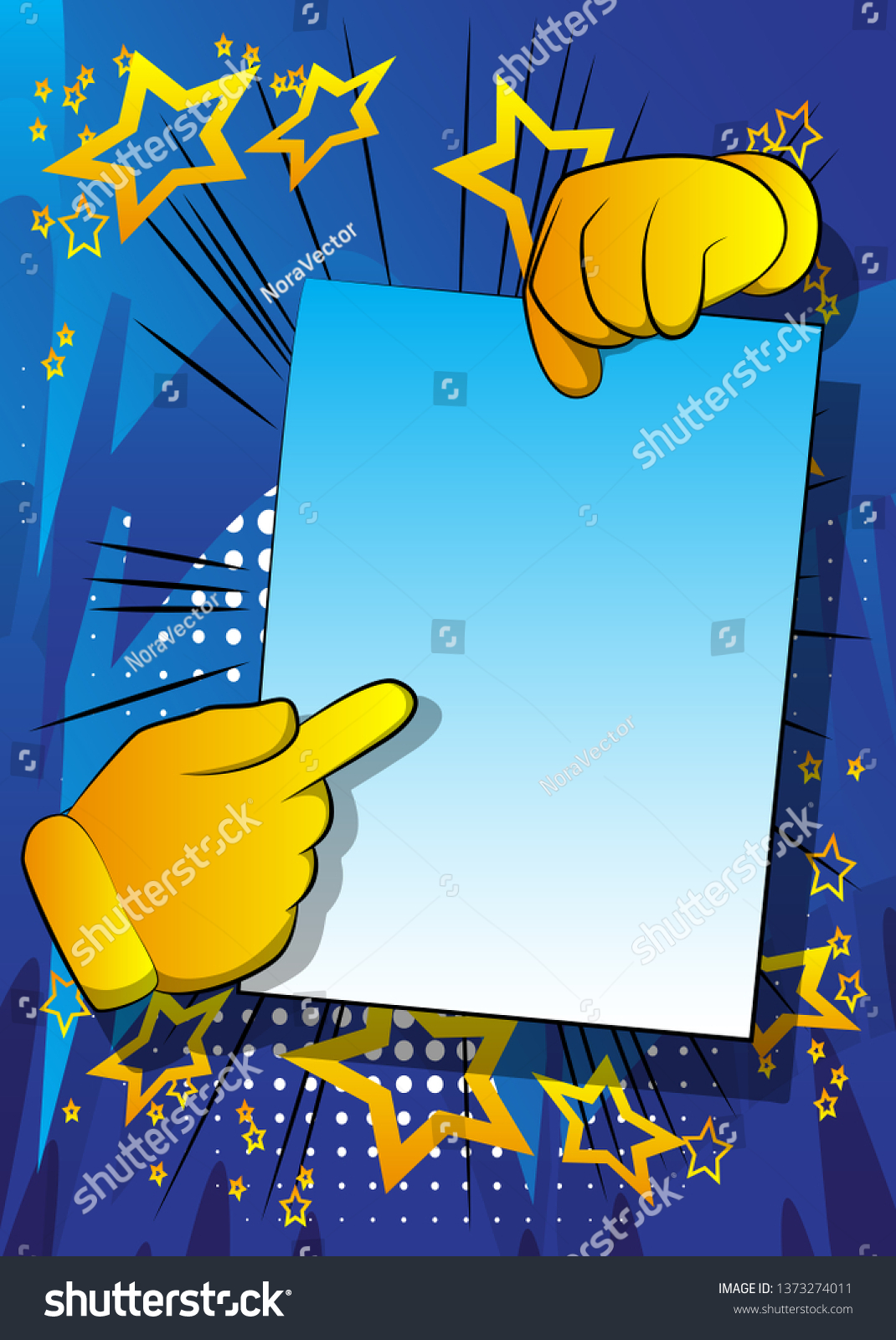 Vector Cartoon Hands Holding Paper Pointing Stock Vector (Royalty Free ...