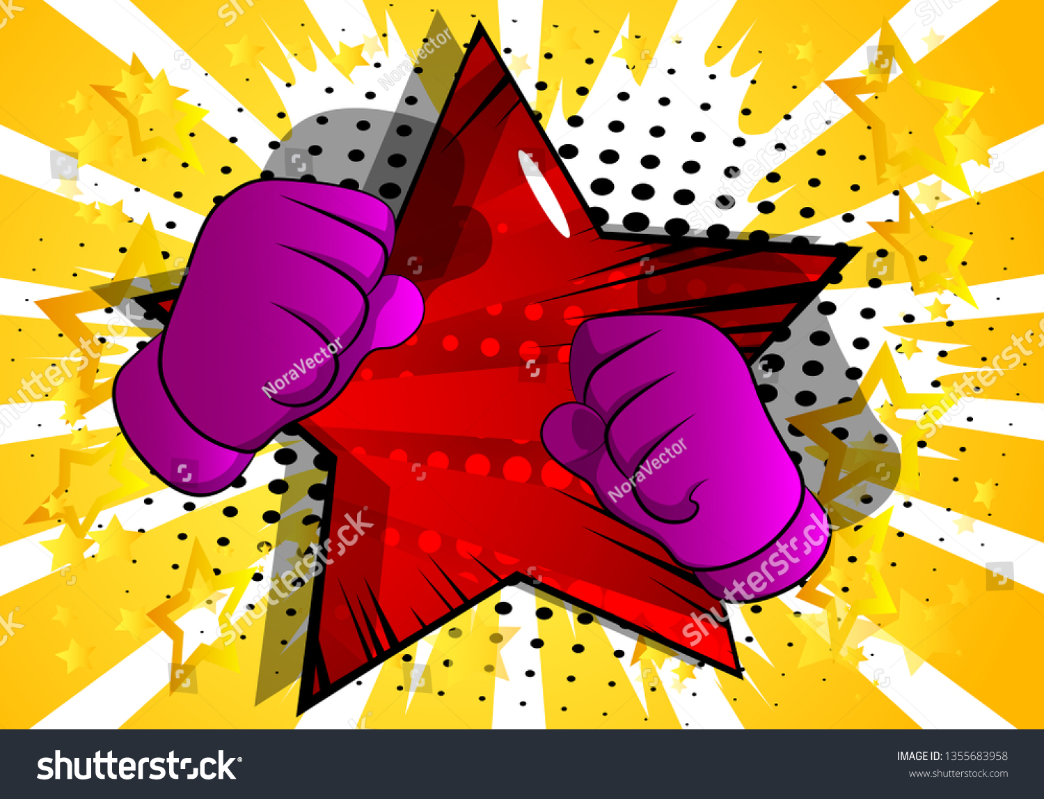 Vector Cartoon Hands Ready Fight Illustrated Stock Vector (Royalty Free ...