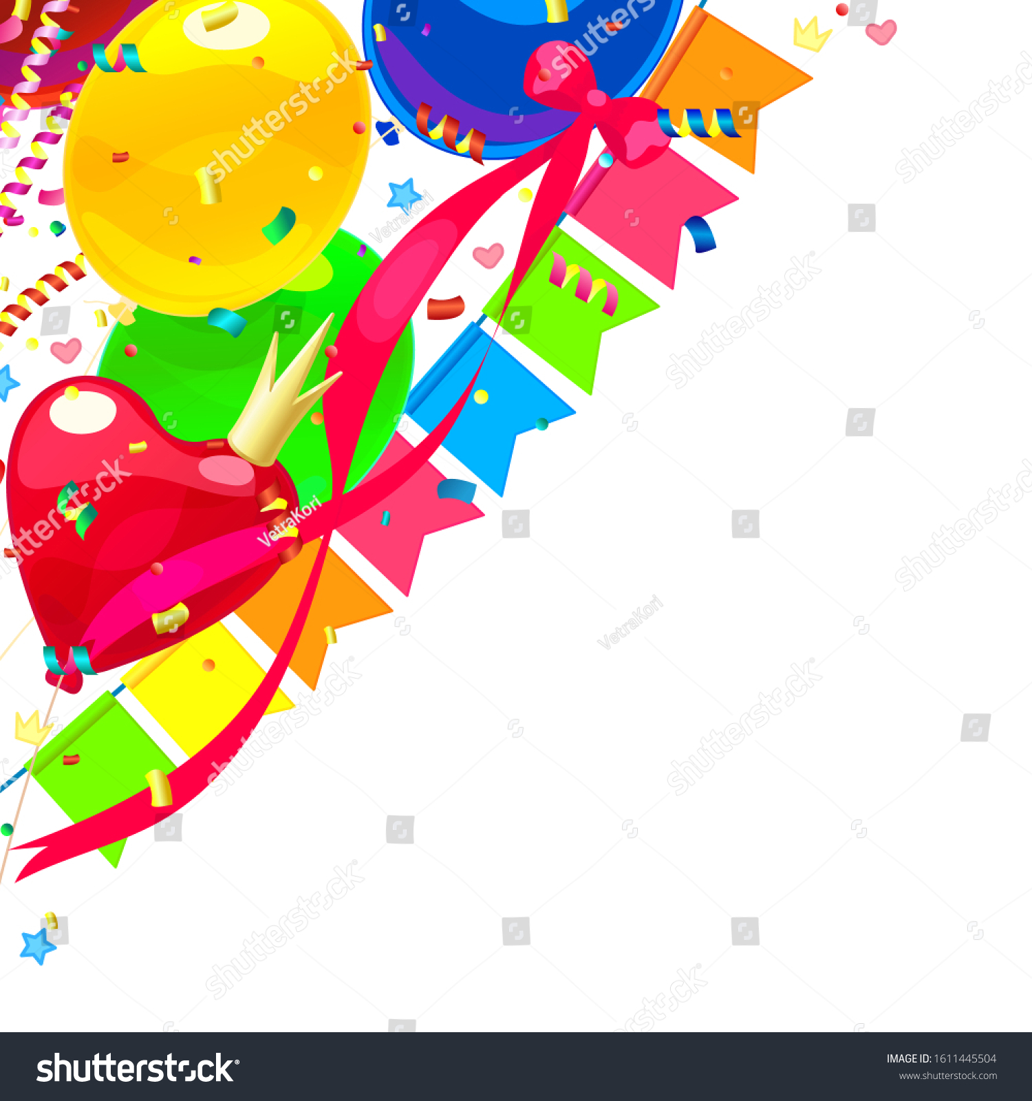 Vector Cartoon Happy Birthday Party Corner Stock Vector (Royalty Free ...