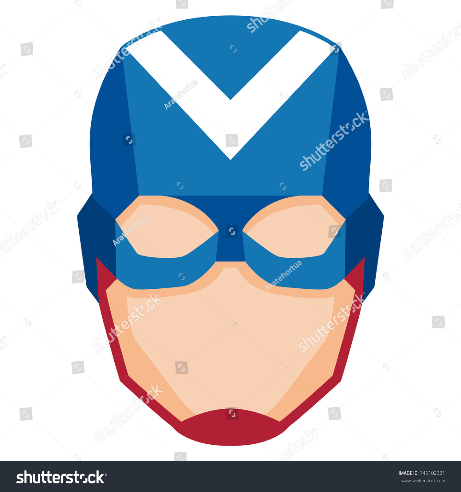 Vector Cartoon Hero Mask Isolated On Stock Vector (Royalty Free ...