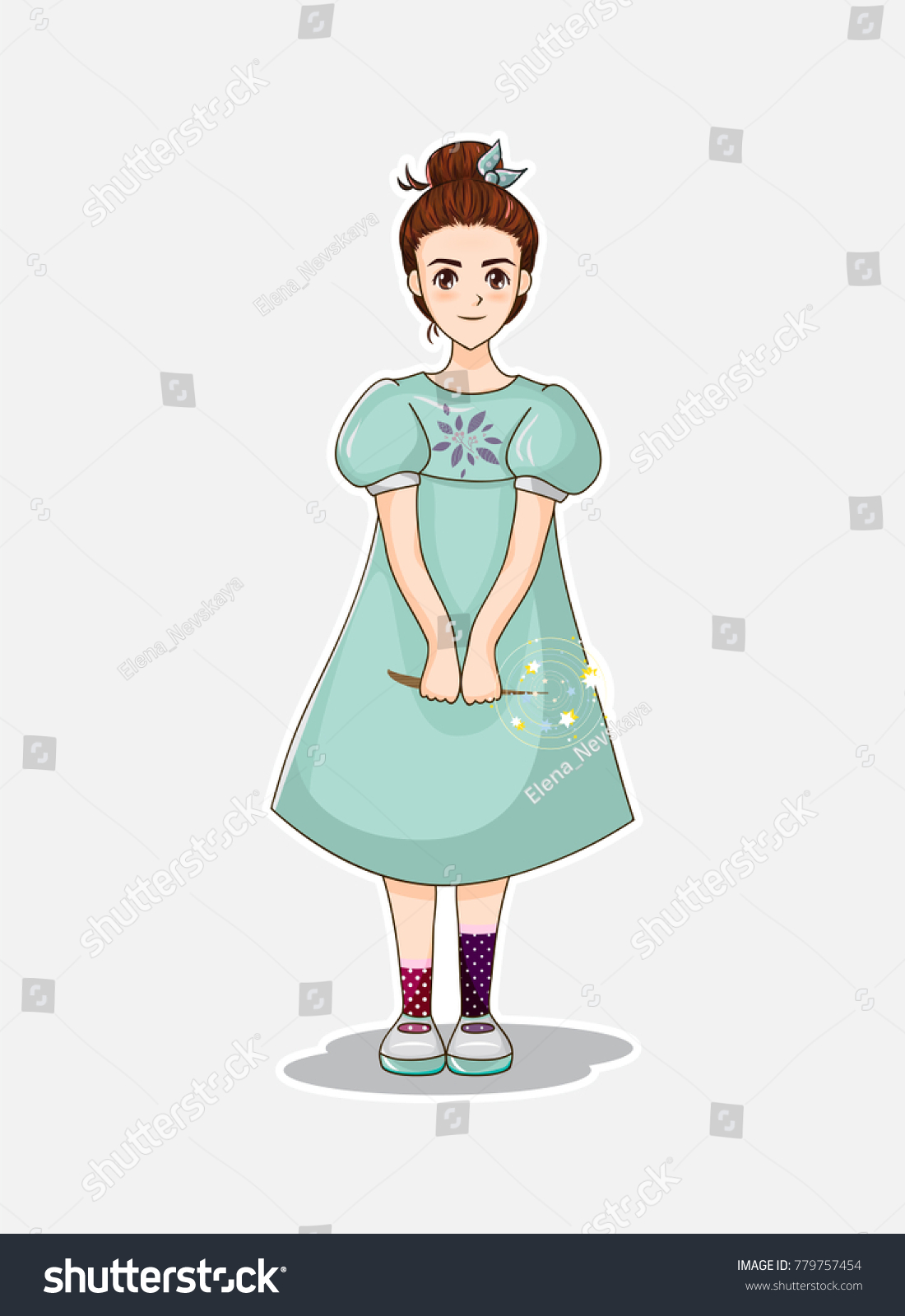 Vector Cartoon Illustration Anime Manga Style Stock Image